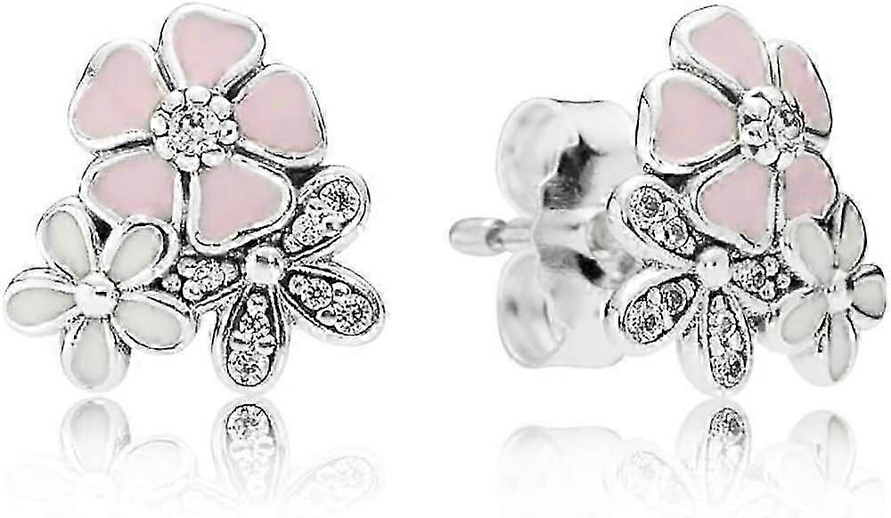 Picturesque Flower Stud Earrings 925 Stylish Silver Stud Earrings