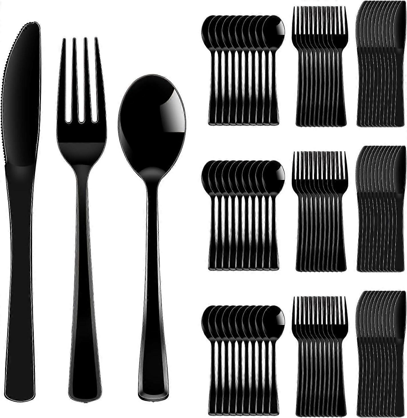 High quality brand new  300 Pack Black Disposable Plastic Silverware Heavy