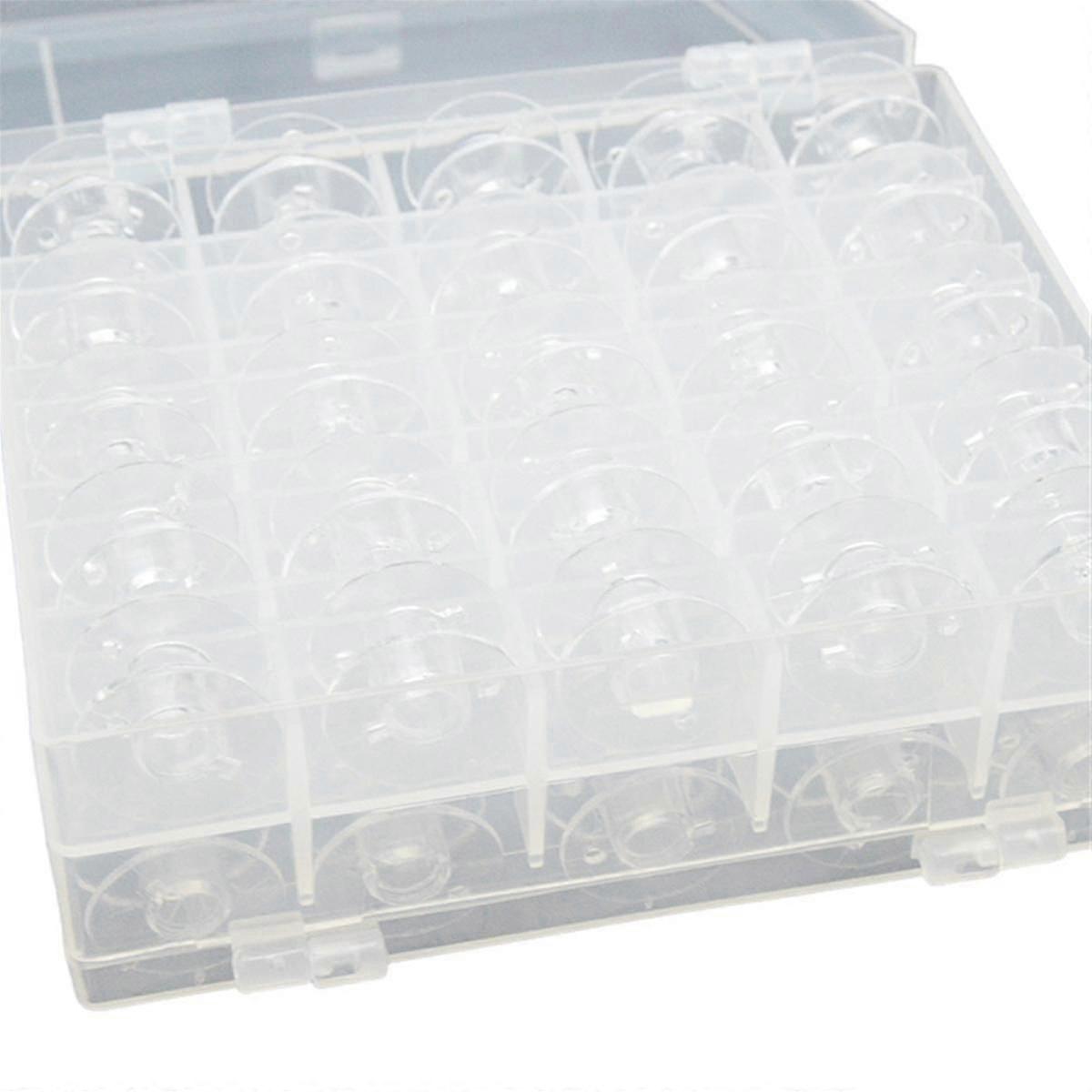 50Pcs Sewing Machine Bobbin, Universal Sewing Bobbins Plastic Sewing Machine Bobbin with Storage Bo