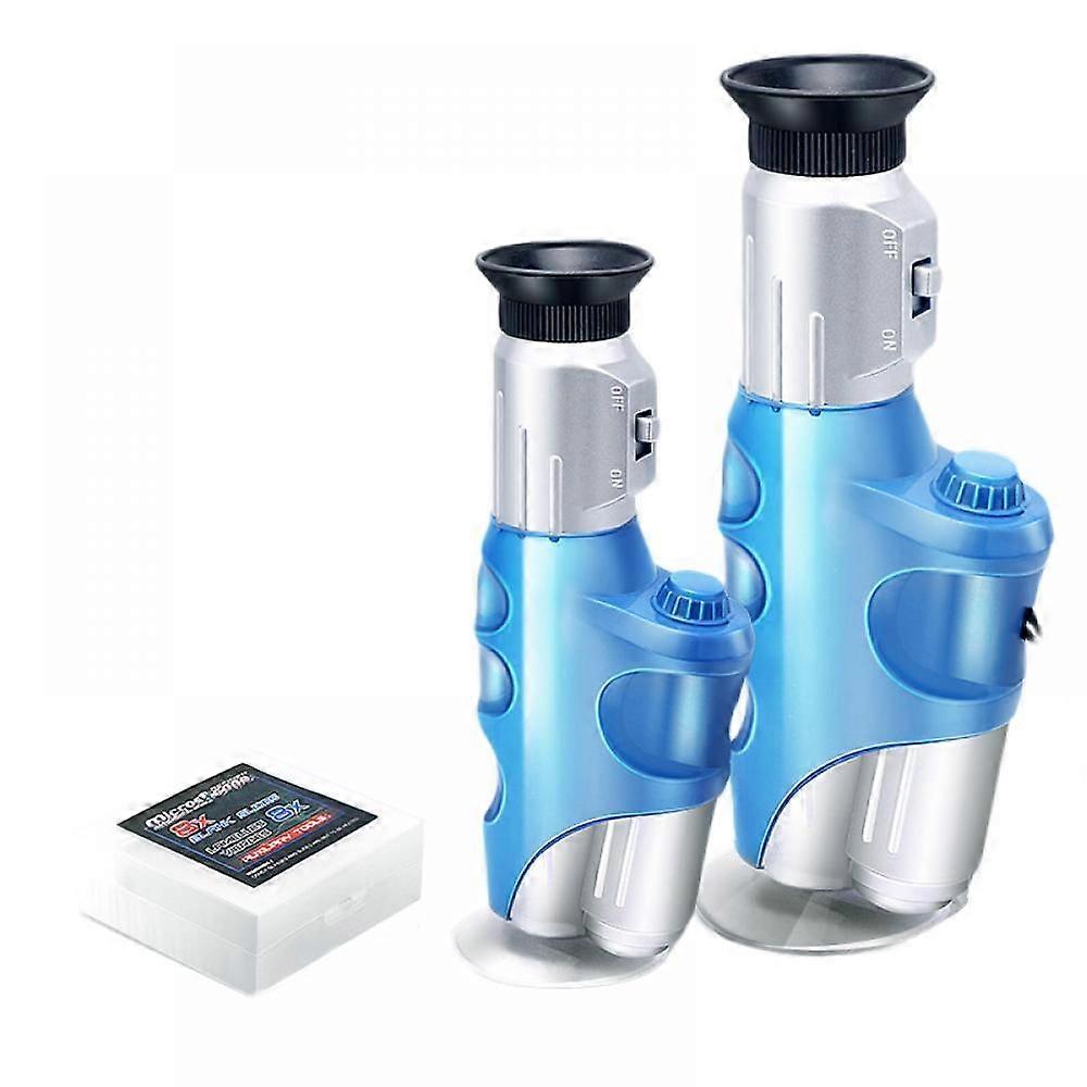 Handheld Microscope for Children, Portable Microscope with Led 60x Organization Observing Micro+12 Specimens