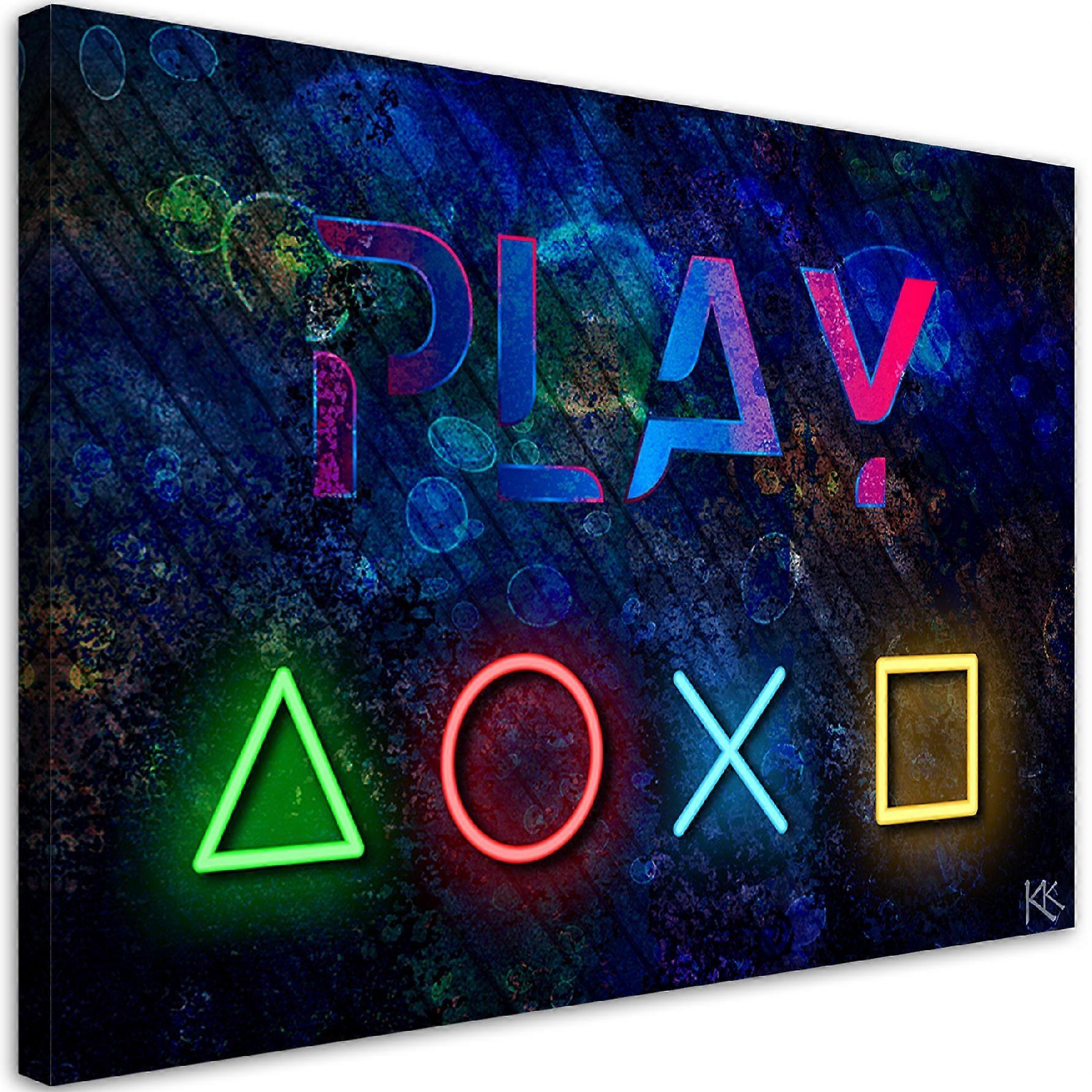 Canvas print, Knoppen voor de controller en de woordspeling - 120x80