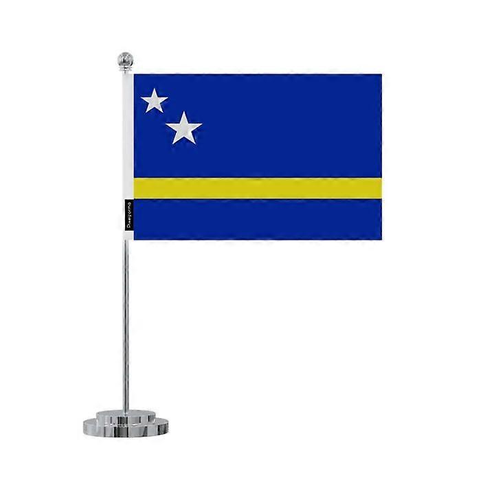 Curaçao Flag - 14 x 21 cm - Polyester - Stainless Steel Base - Pixelforma