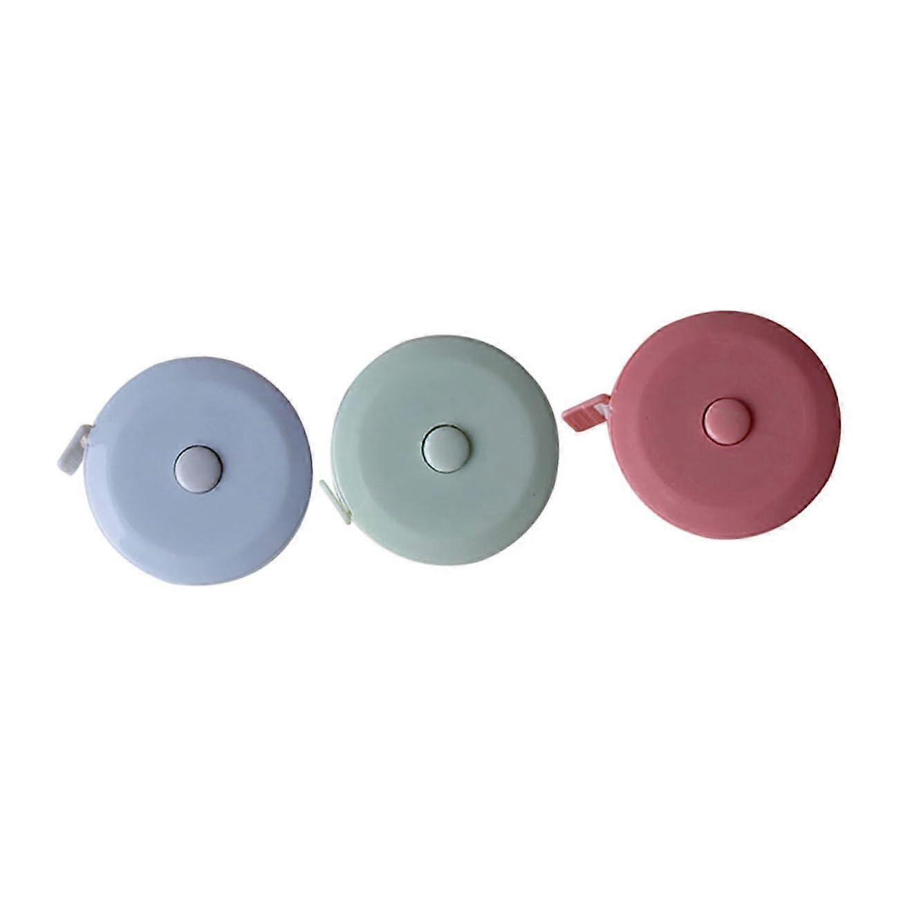 Retractable Measuring Tape 3 Sets Compact Sewing Tool Accurate for Curved and Flat Surfaces Safe for Kids 3pcs