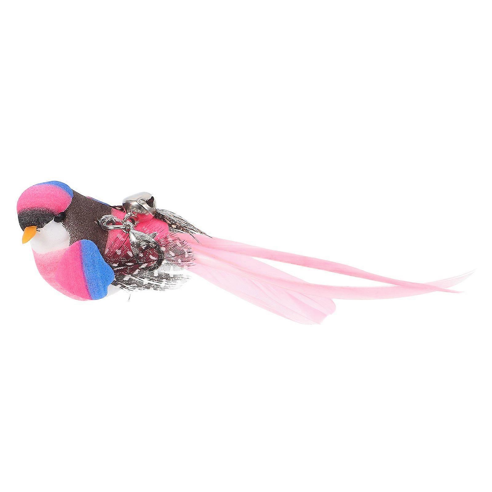 Feathered Bird Cat with Bell Interactive Cat Teaser Replacement Head for Cat Interactive Cat Teaser Stick Attachment for Indoor and Outdoor Play
