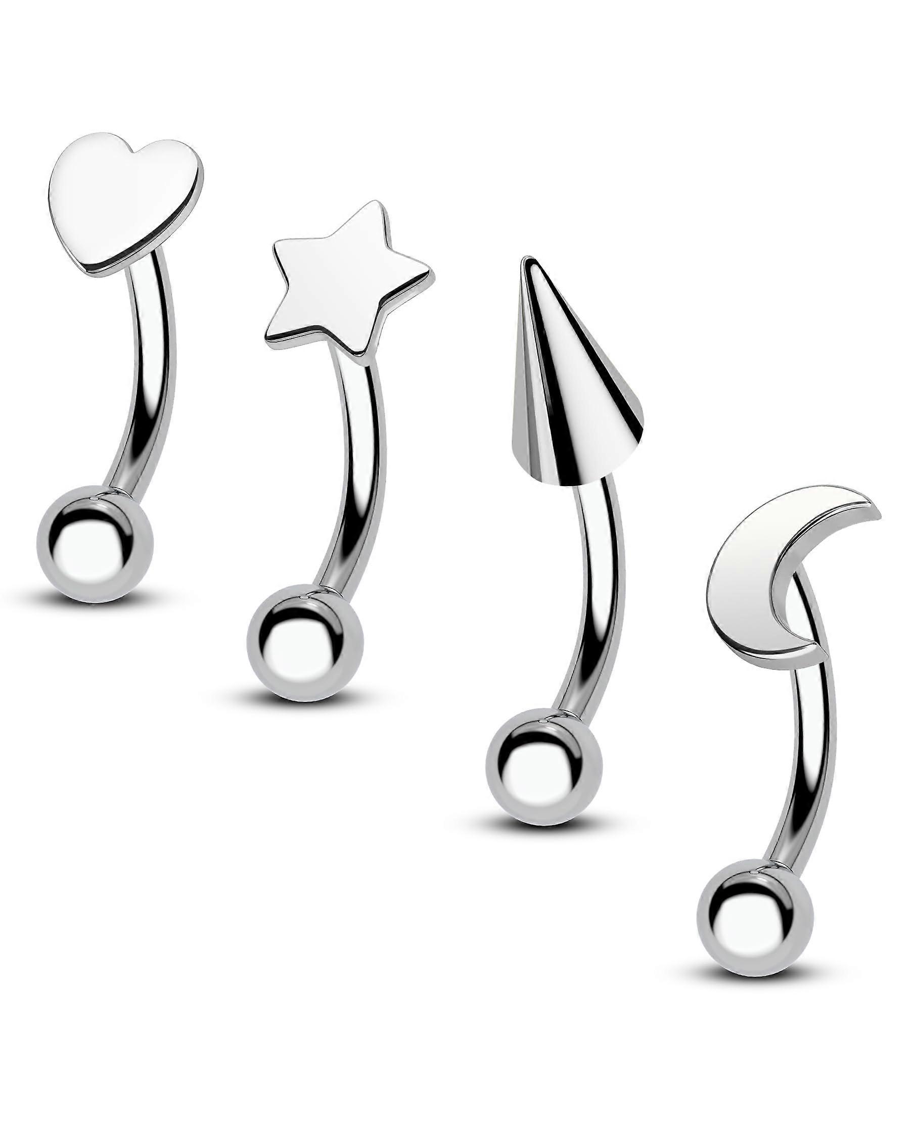 Titanium Heart Star Moon Spike Rook Piercing Jewelry 16g