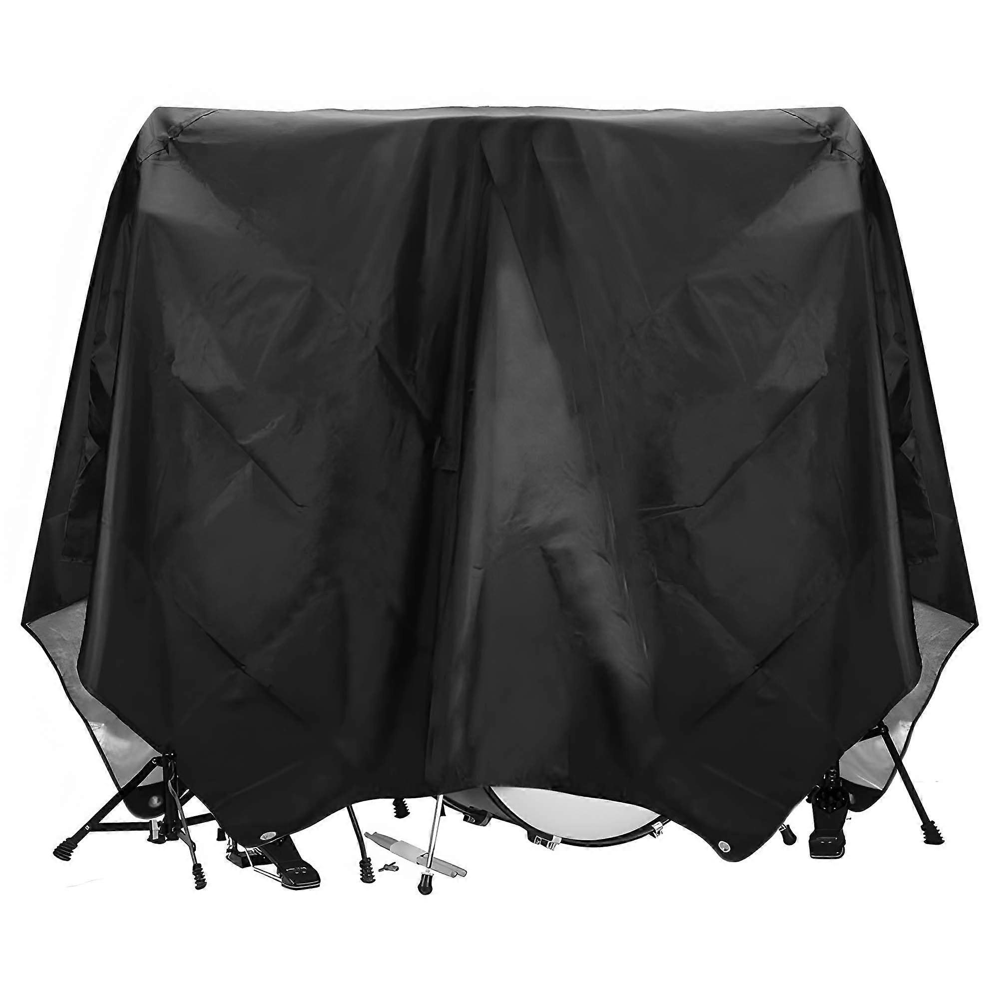 Drum Set Dust Cover, 80 x 108 Inch with Weighted Corner, Black