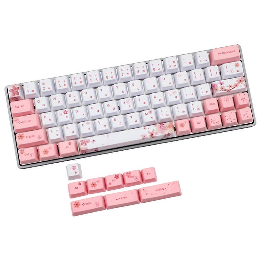 Dye-Sublimation Keycap PBT OEM Keycaps Mechanical Keyboard Cherry Blossom Keycap Korean Japanese Style Keyboard Keycaps Blue
