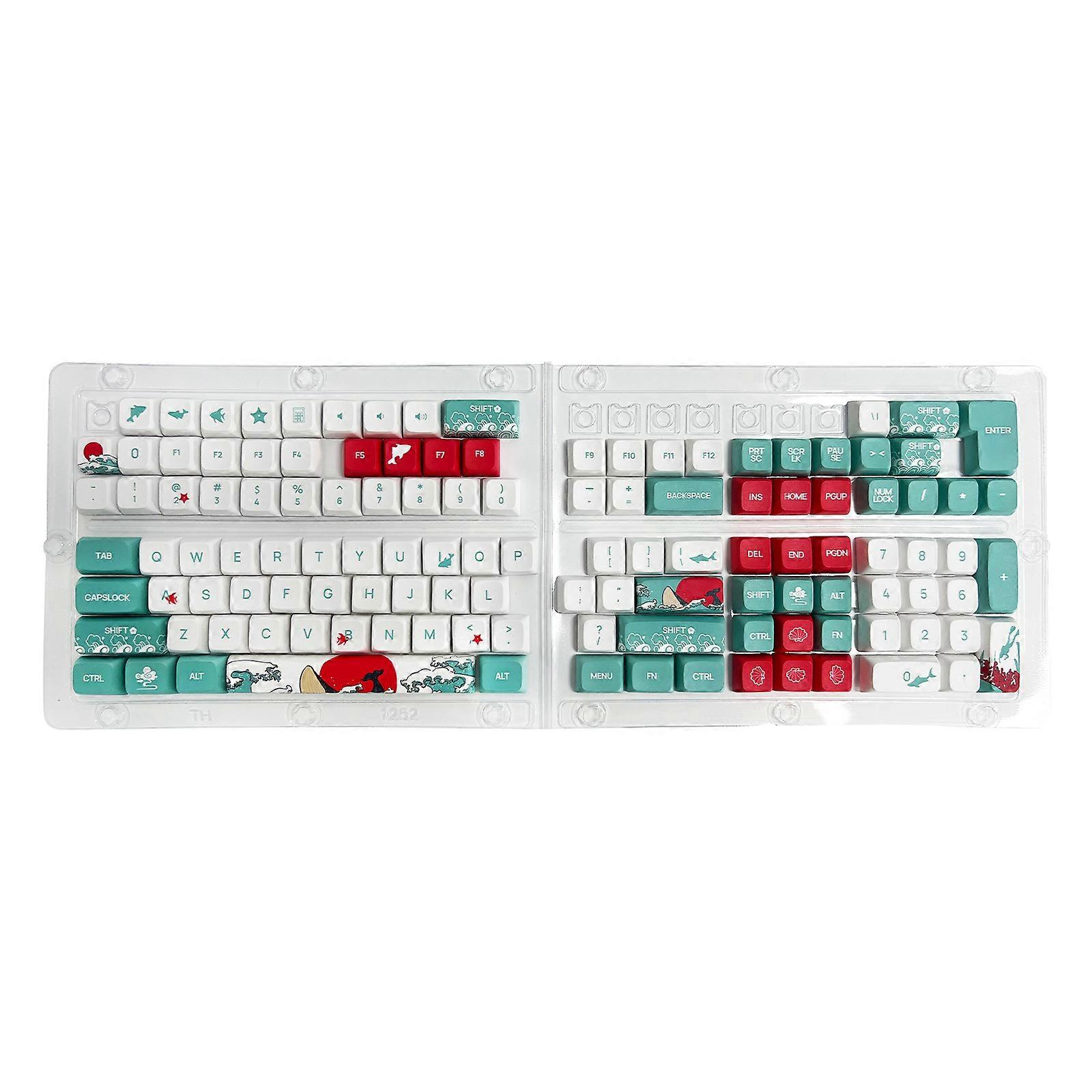 Exquisite 124 Keys Coral Sea Keycap Set XDA Profile PBT 5-Sided Dye-Sublimation ​Keycaps DIY Mechanical Keyboards Keycap Multicolor