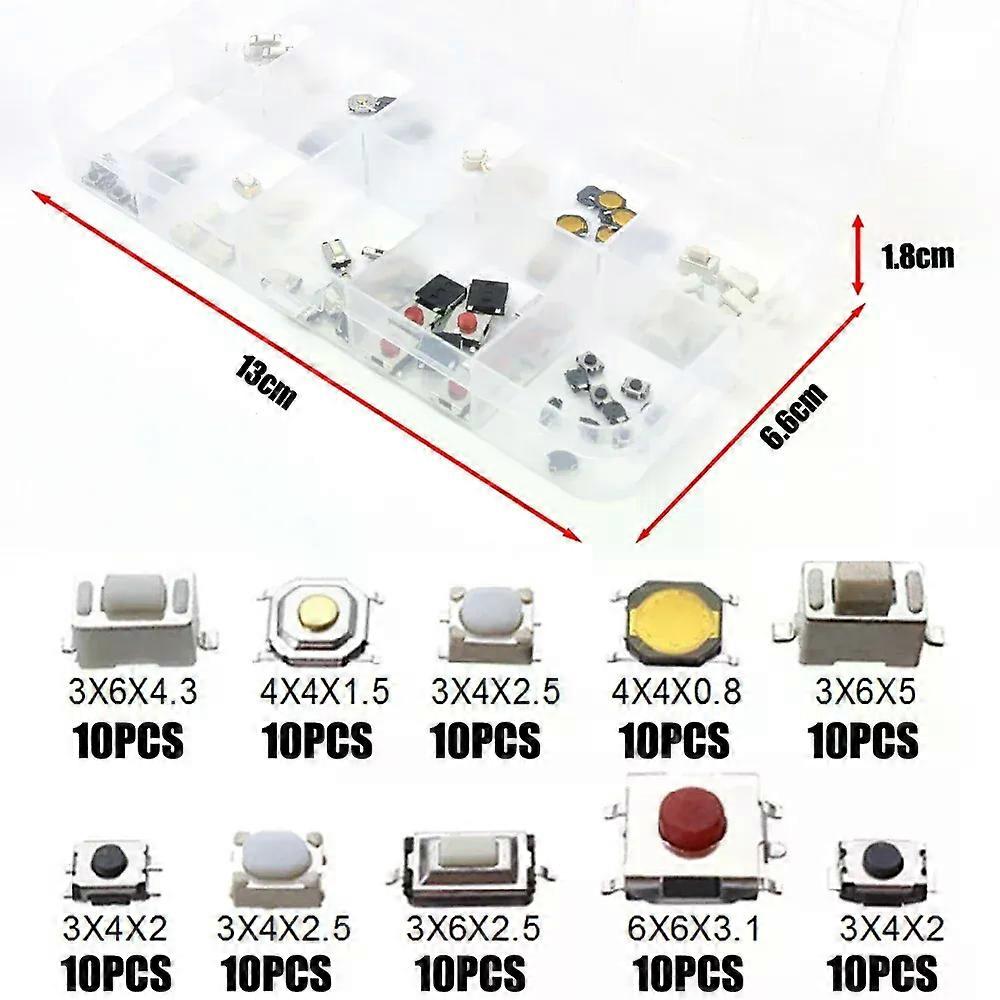Tactile Push Button Switch Kits 10 Models Car Remote Control Tablet Micro Momentary Keys Button Touch Microswitch