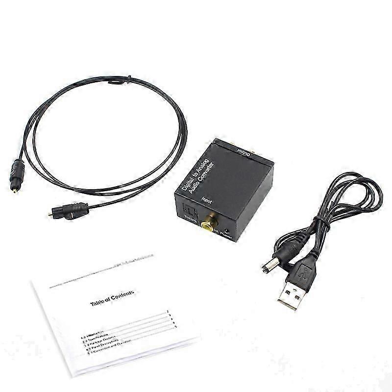 Optical Coaxial Toslink Digital to Analog Audio Converter Adapter RCA L/R 3.5mm