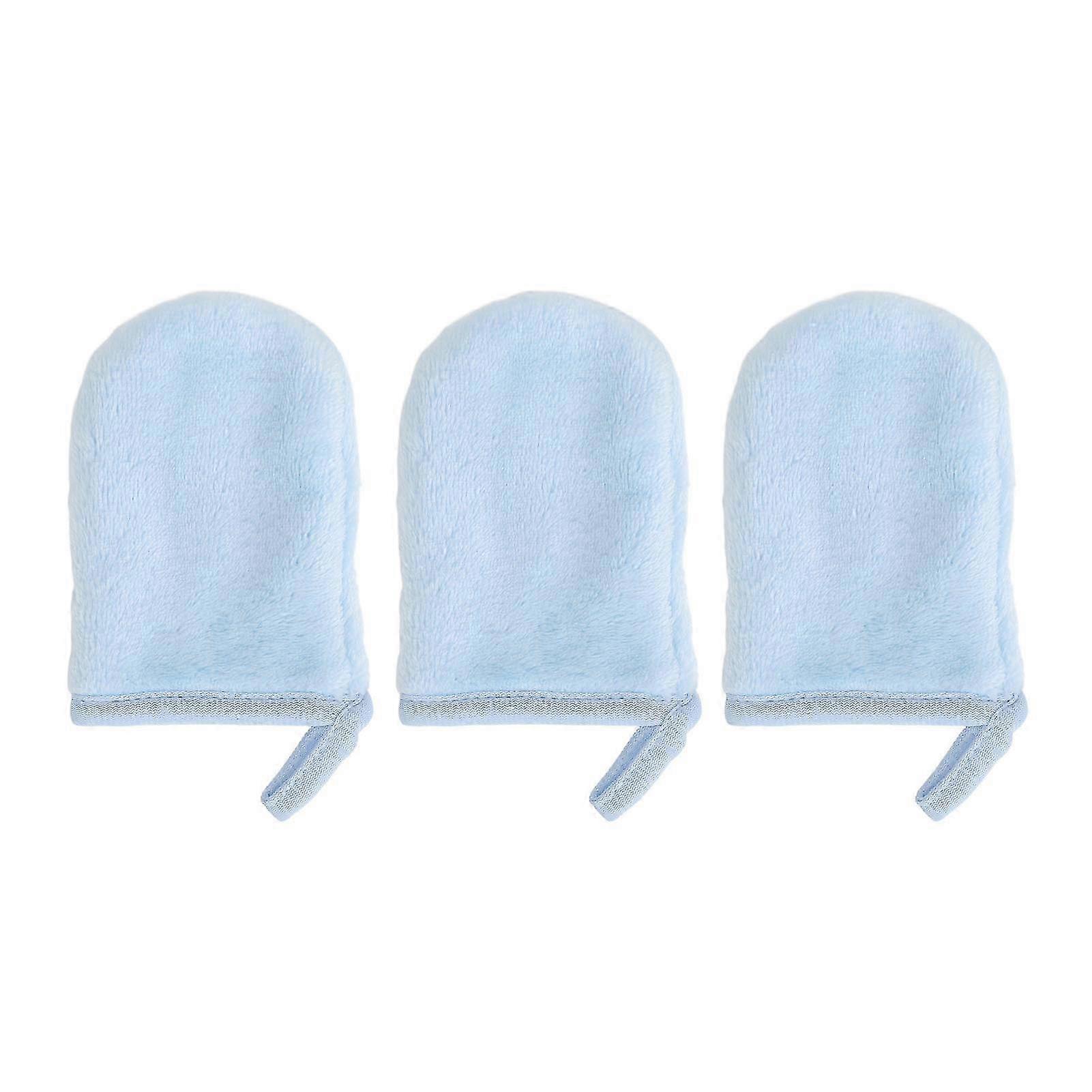 3 stk gjenbrukbare myke mikrofiber sminkefjernerhansker for ansikts- og kroppsvask