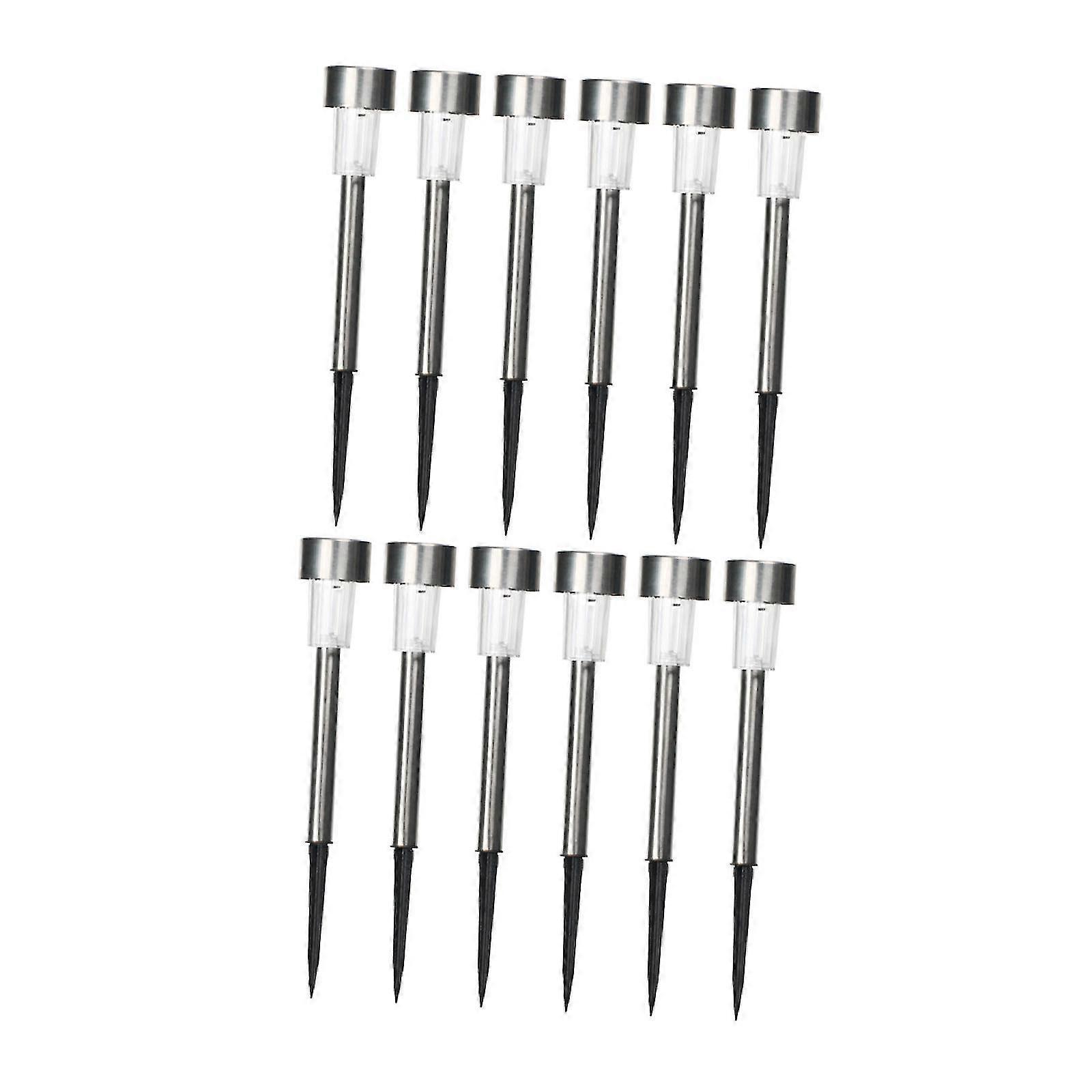 10x Solar Ground Lights for Outdoor Pathway Illumination Suitable for Patios, Stairways, and Porches in White