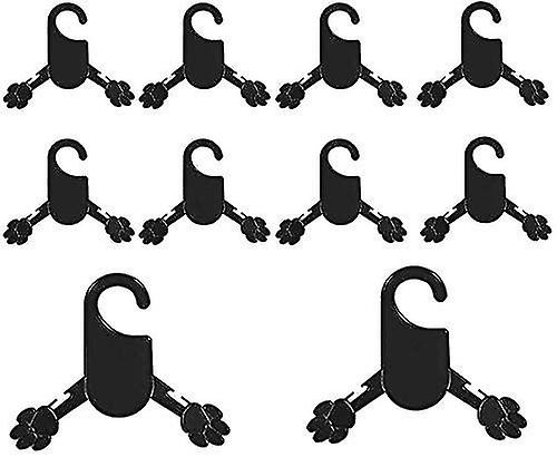 Pet Apparel Hangers Pink And White Plastic Dog Clothes Rack Hanger Pack Of 10 (l, Black)