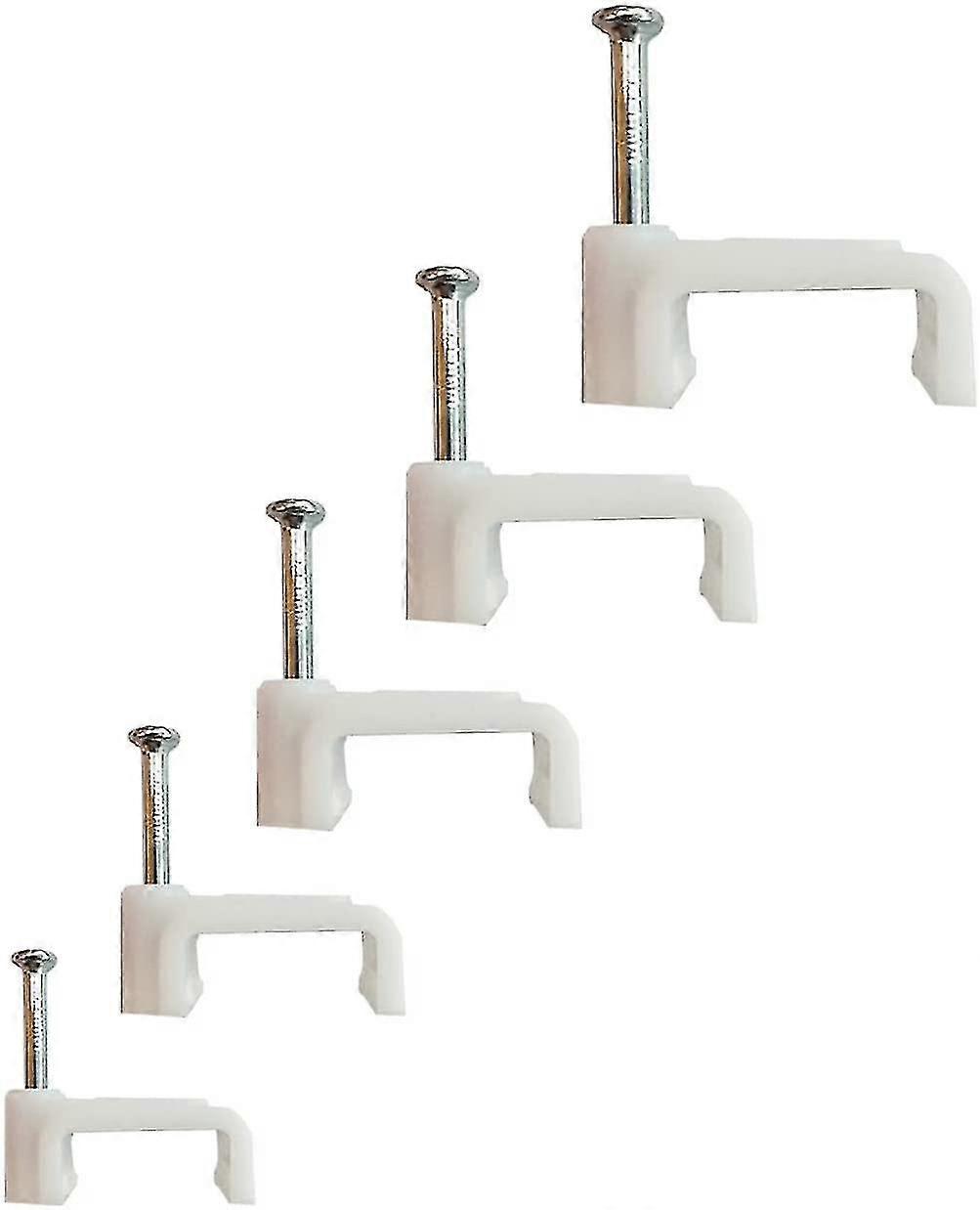 Plastic Flat Fastener Clips 4-12mm 100pcs for TV & Cable Fastening