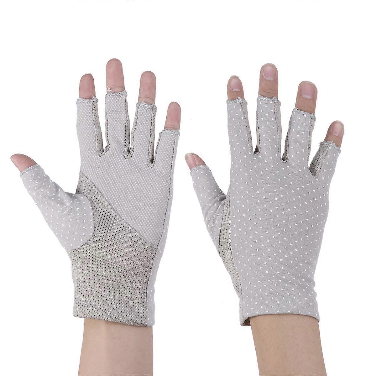 Here's a refined and professional product description based on your input:
**1 Pair Ultrathin UV Protection Half Finger Gloves – Lightweight &