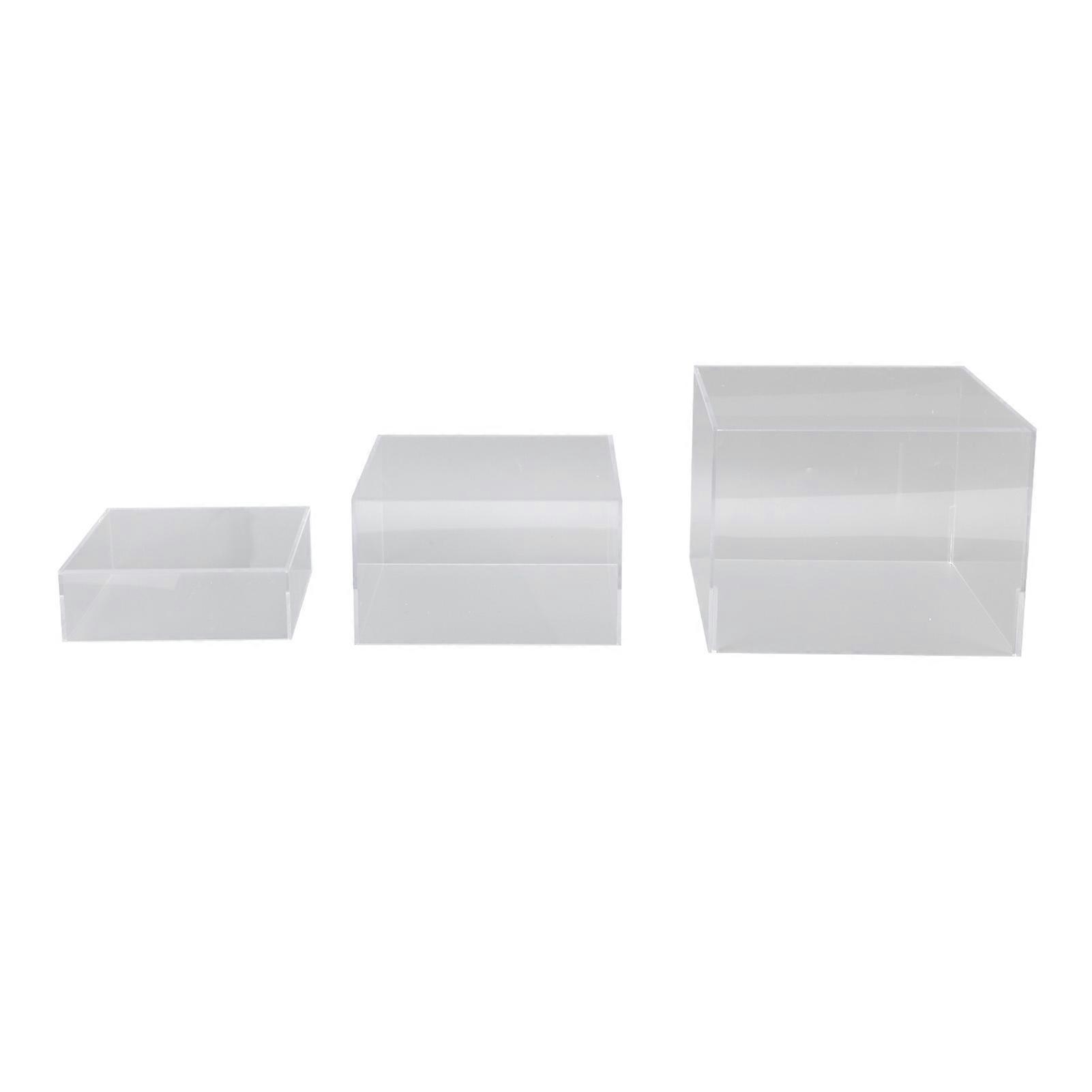 3Pcs Acrylic Risers Display Stands Cubic Nesting for Dessert Table Buffet Tables Food