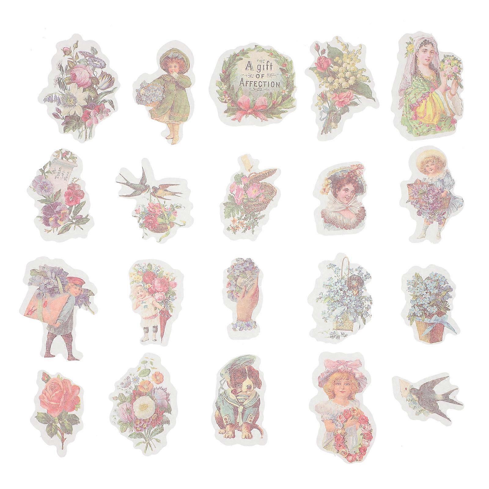 Paper Sticker Self-Adhesive Diy Decals Assorted Color 0.01X3X5.8CM Decorative Effect 2 Sets