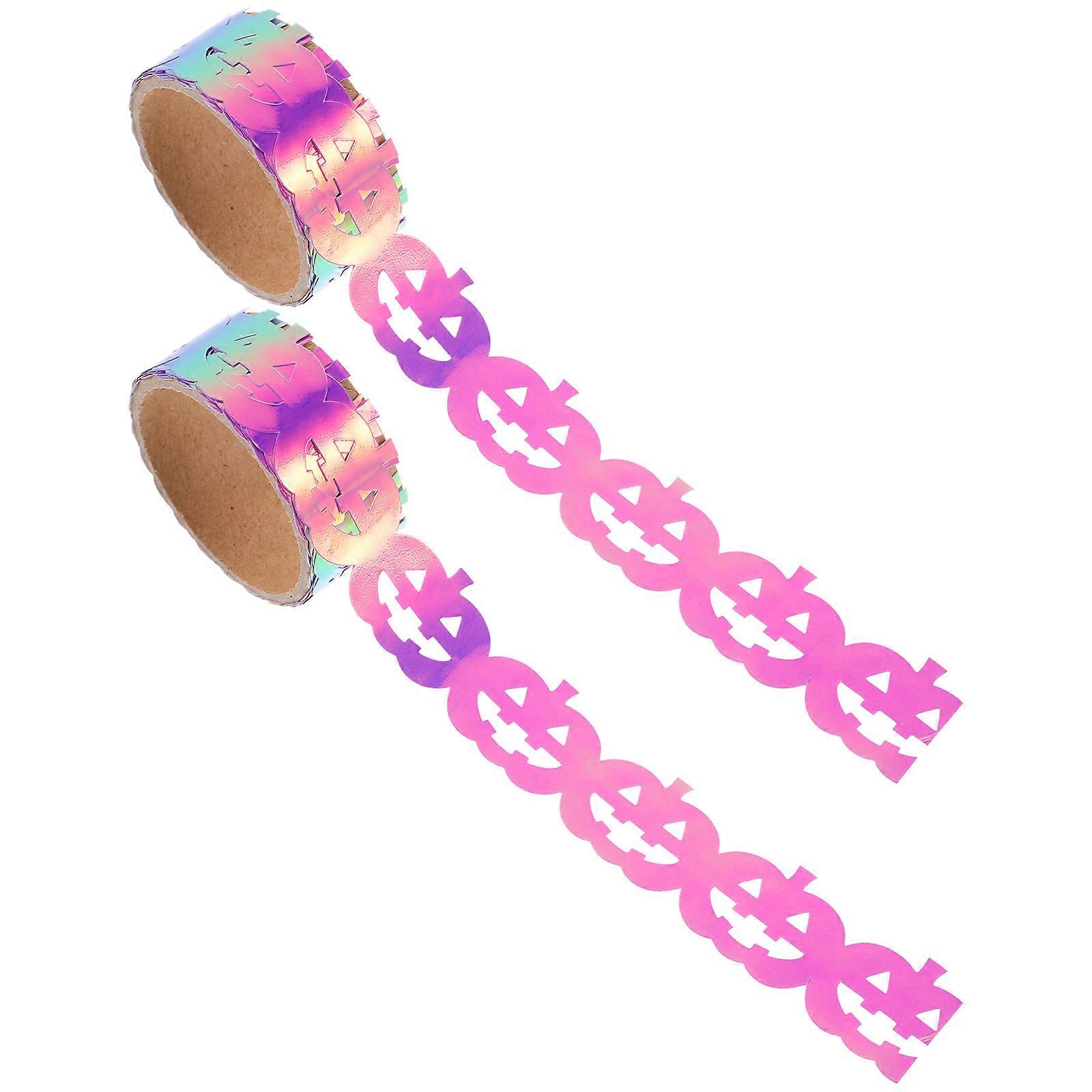 Halloween Scene Tapes Decorative Tape For Crafts 2 Rolls Purple Gradient Color Cord Board Use