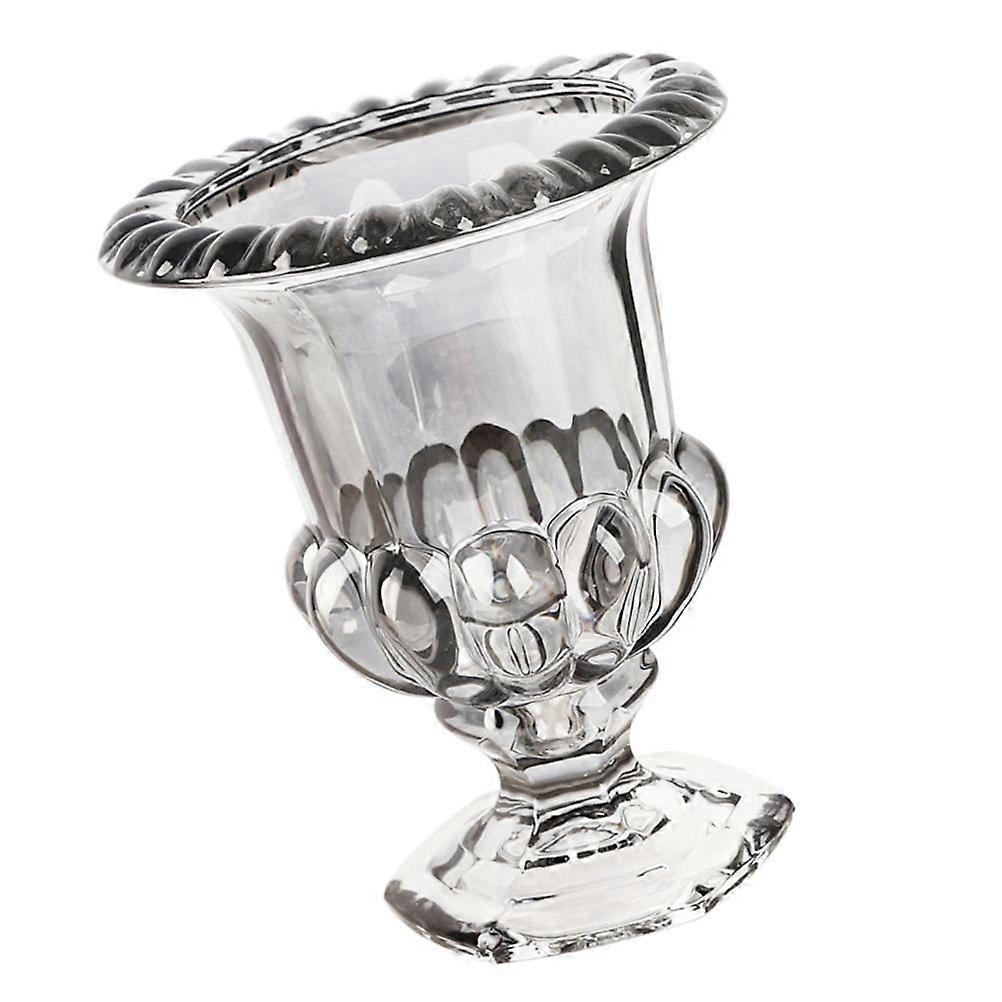 1Pc Retro Embossed Glass Vase for Desktop Decoration Unique Ornament