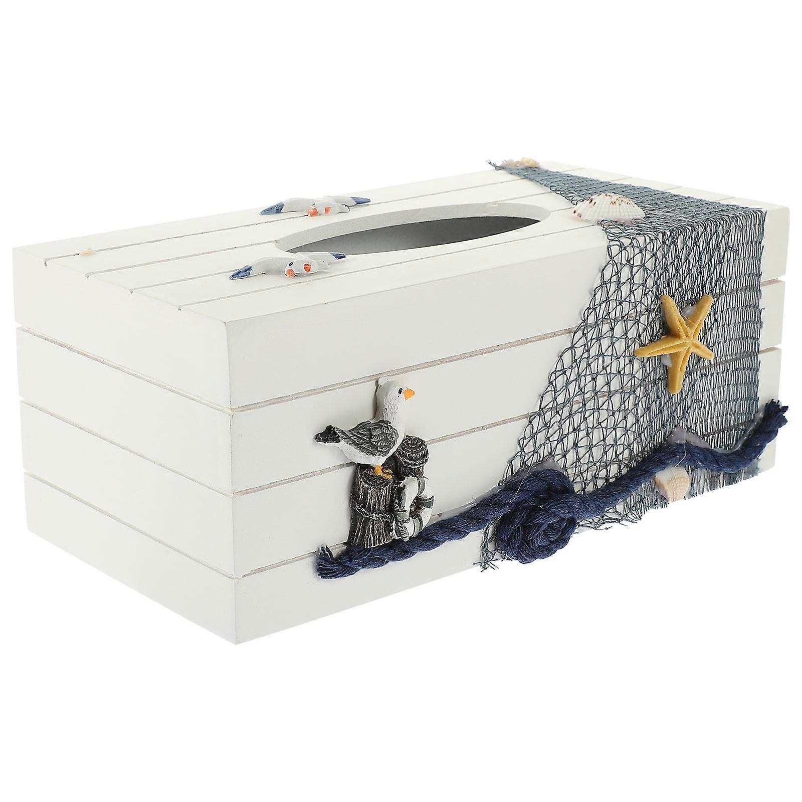 Elegant Mediterranean Style Tissue Box Cover Household Napkin Holder Decorative Towel Storage Organizer for Home Car