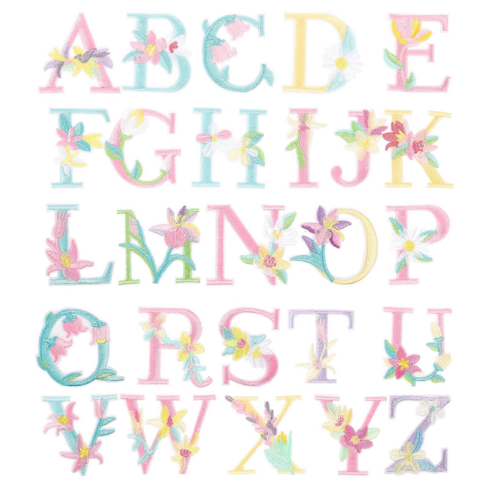 Iron on Letter Patches (Embroidery Thread) 26Pcs Assorted Color with DIY Versatility for Decoration