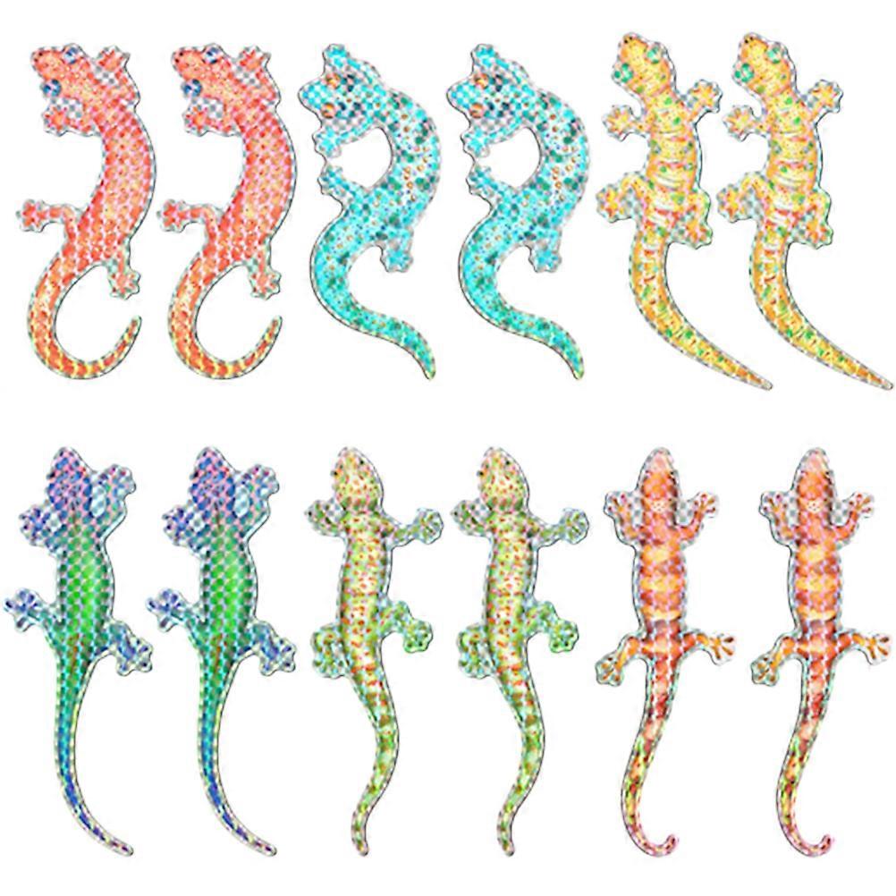 Removable Window Cling Gecko Modeling Magnetic Window Stickers Home Decoration Assorted Color 12Pcs