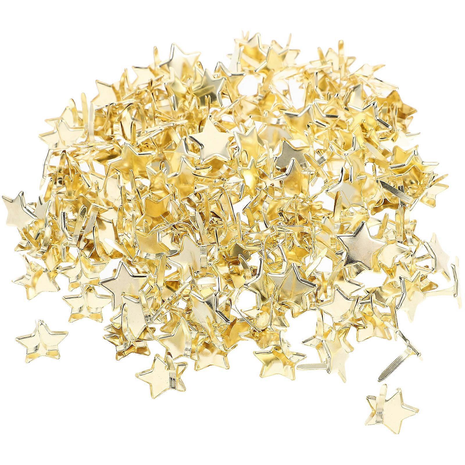 Brads Diy Scrapbooking Tools Craft Supplies Golden 1.40X1.40X1.00CM 200Pcs