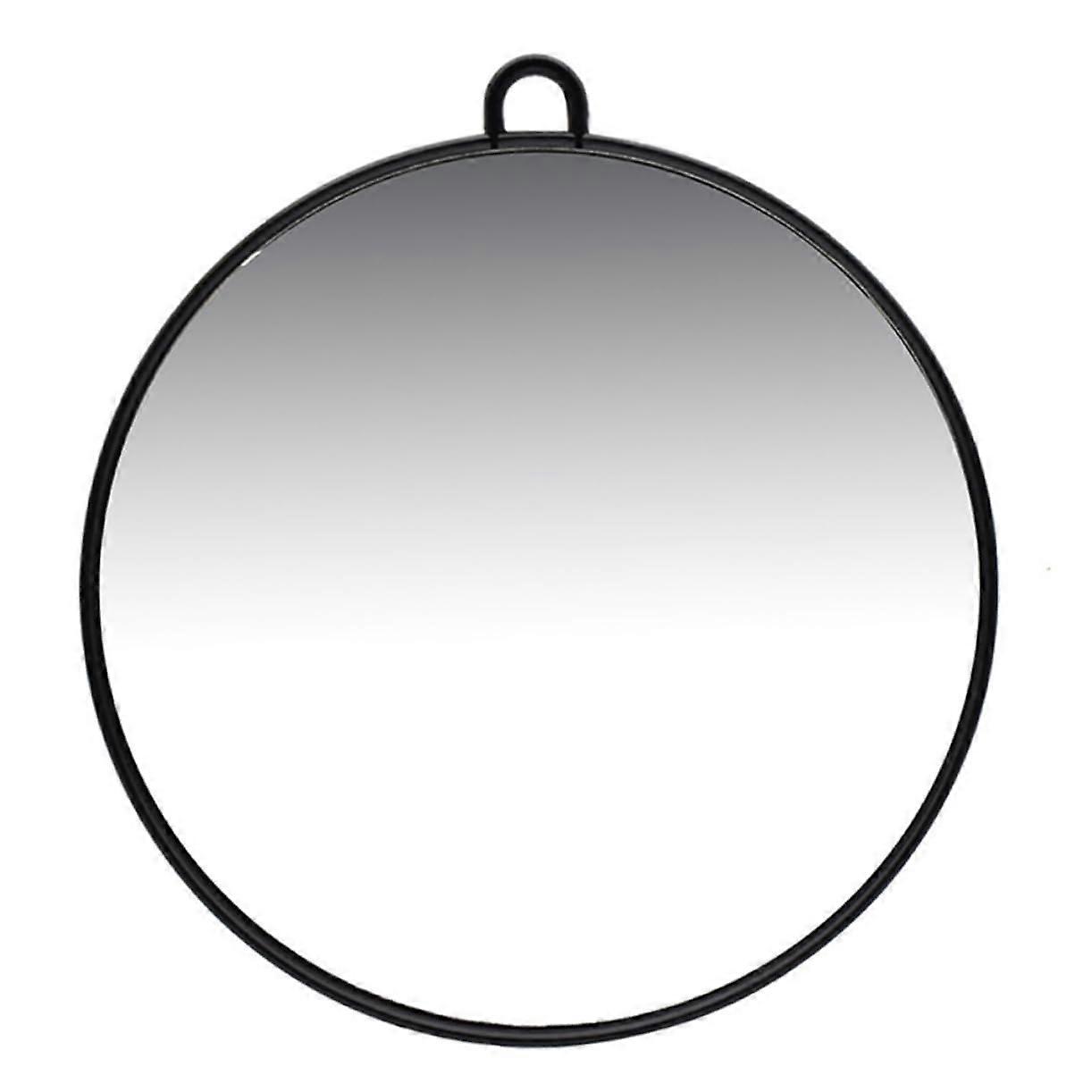 Round hand mirror for hairdresser with highresolution surface practical design easy to carry and store