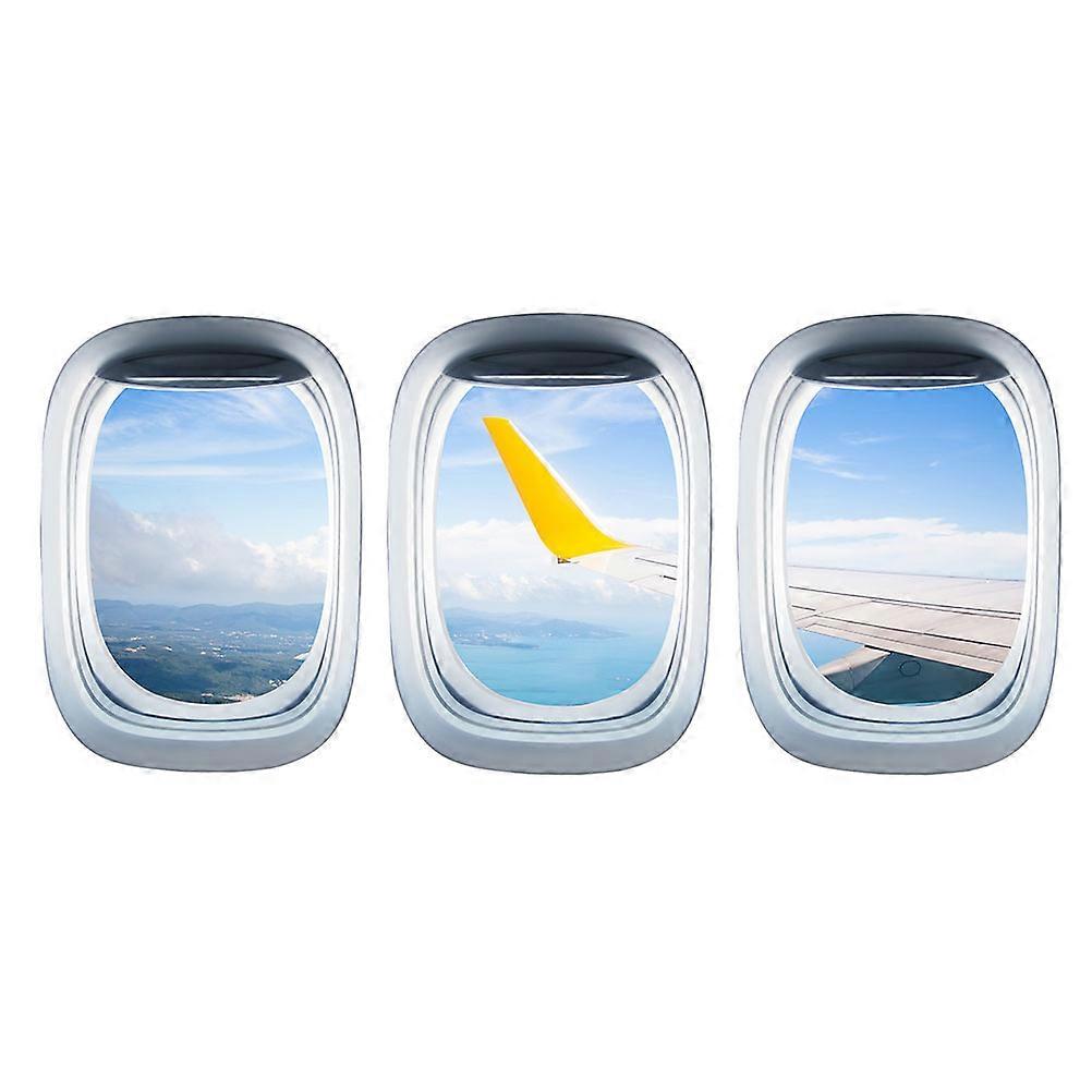 Plane Wall Sticker EW031 Three-Dimensional Combination Porthole Aircraft For Homeowners Decorative 1Set