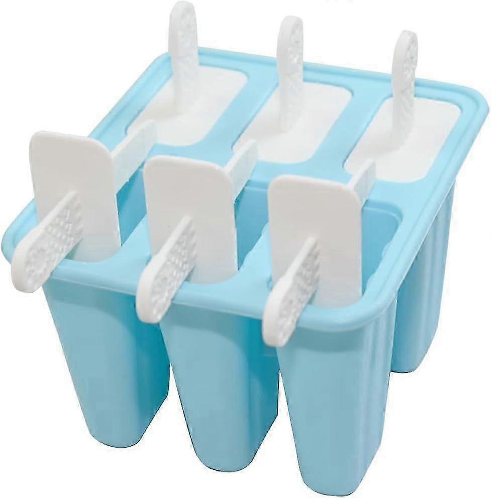 FDA Certified Silicone Ice Cream & Popsicle Molds with Sticks & Drip Guards - Blue