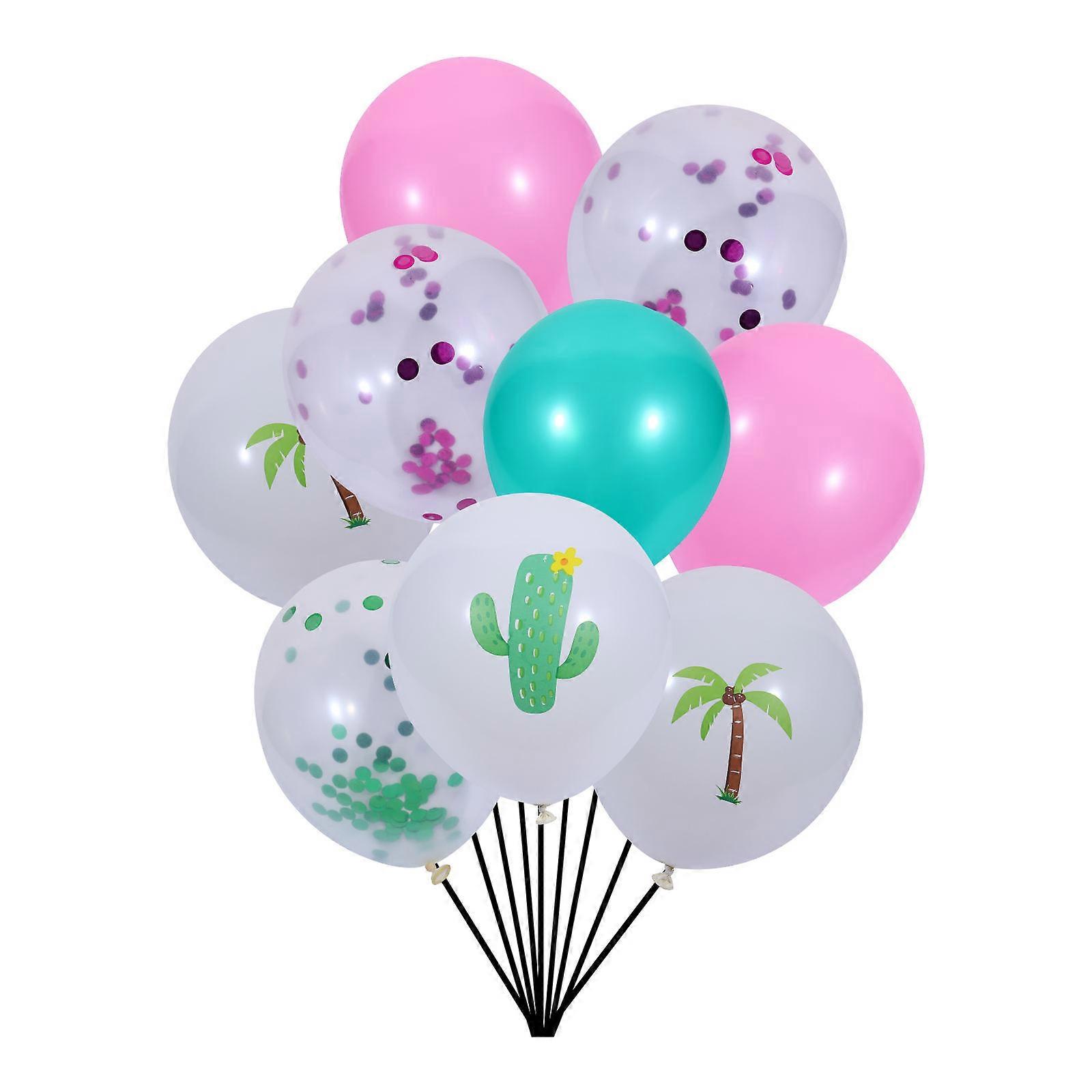 Multicoloured Balloons Hawaiian Party Style Round Shape Decoration Summer Party 12x6cm Latex 1 Set 60 Pcs