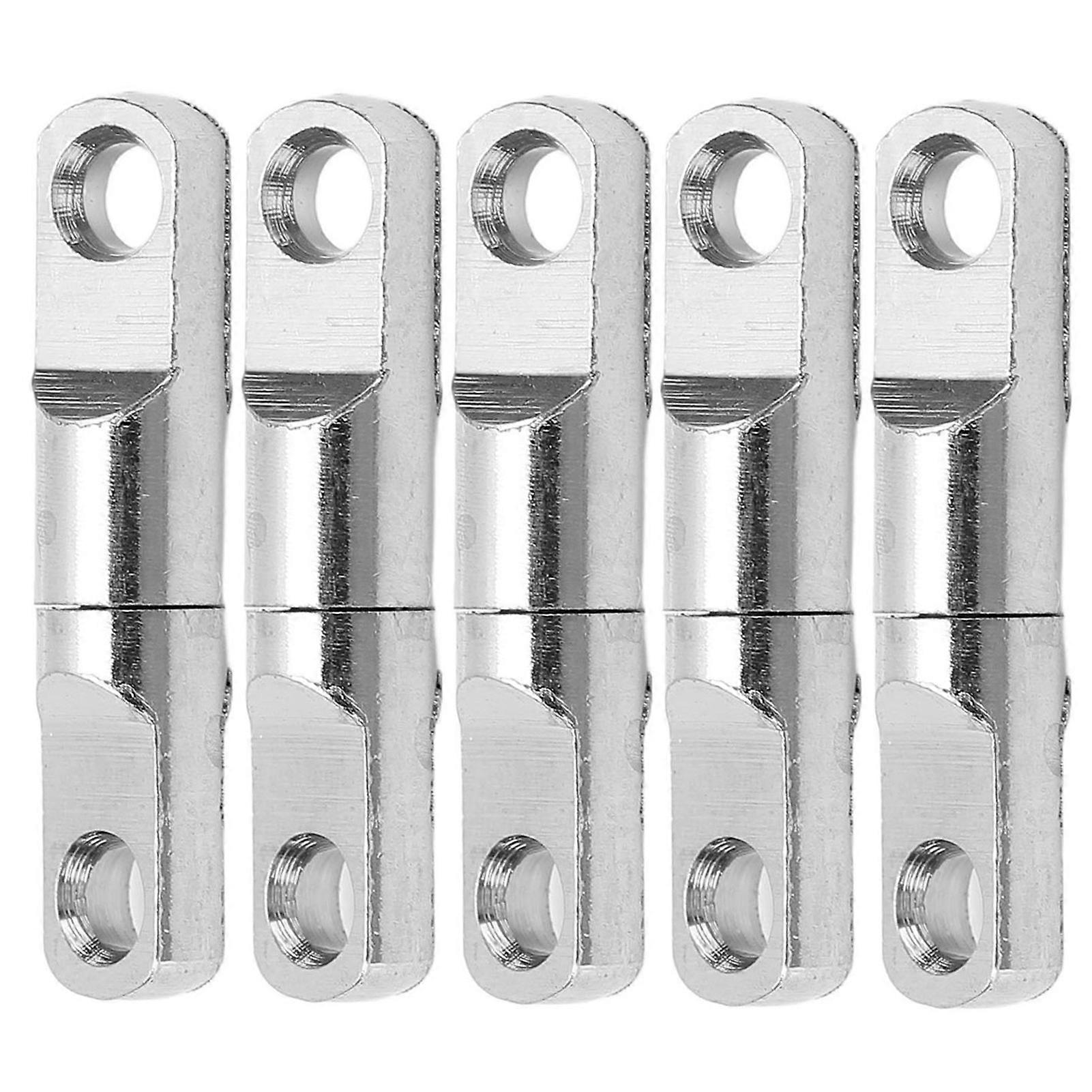 5pcs/set Stainless Steel Column Type 360° Rotary Bearing Swivels Fishing Swivels Hook Connector3.5#
