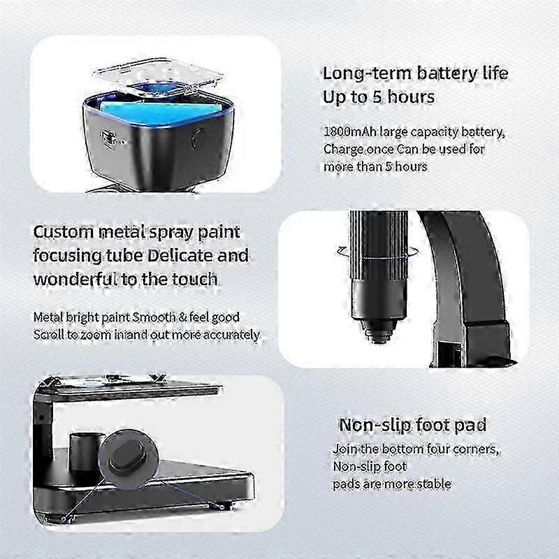 2000X Biological Digital Microscope Wifi USB Microscope with Digital and Microbial Lens Featuring 11 Adjustable Settings for Enhanced Viewin