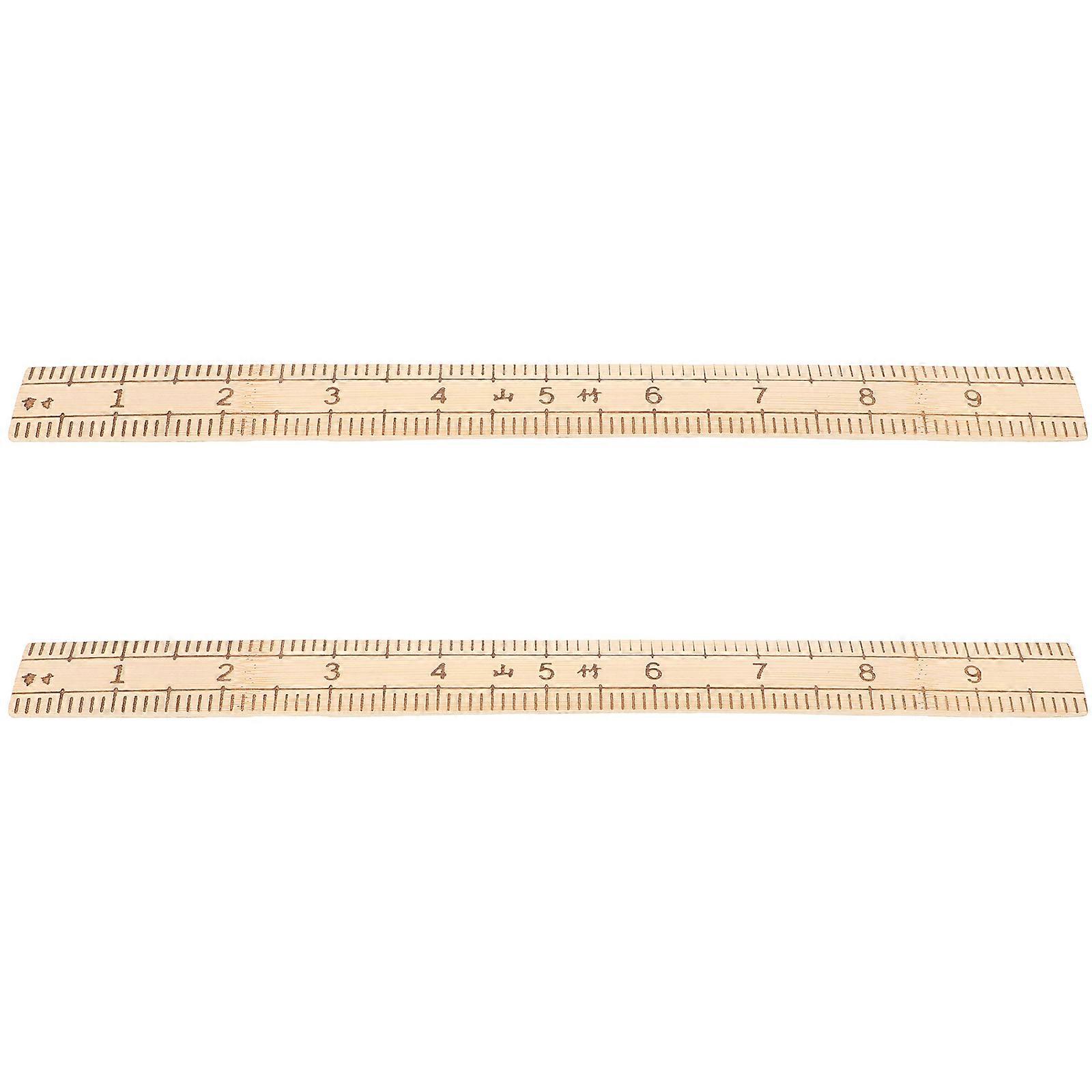 Sewing Supplies Tailor Ruler Tool Wood Measurement For Home Use Paper And Fabric Cutting Precise Measurements 2Pcs