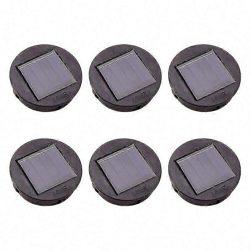 6pc Solar Powered Round LED Light Box with Solar Battery Charger & Replacement Cells