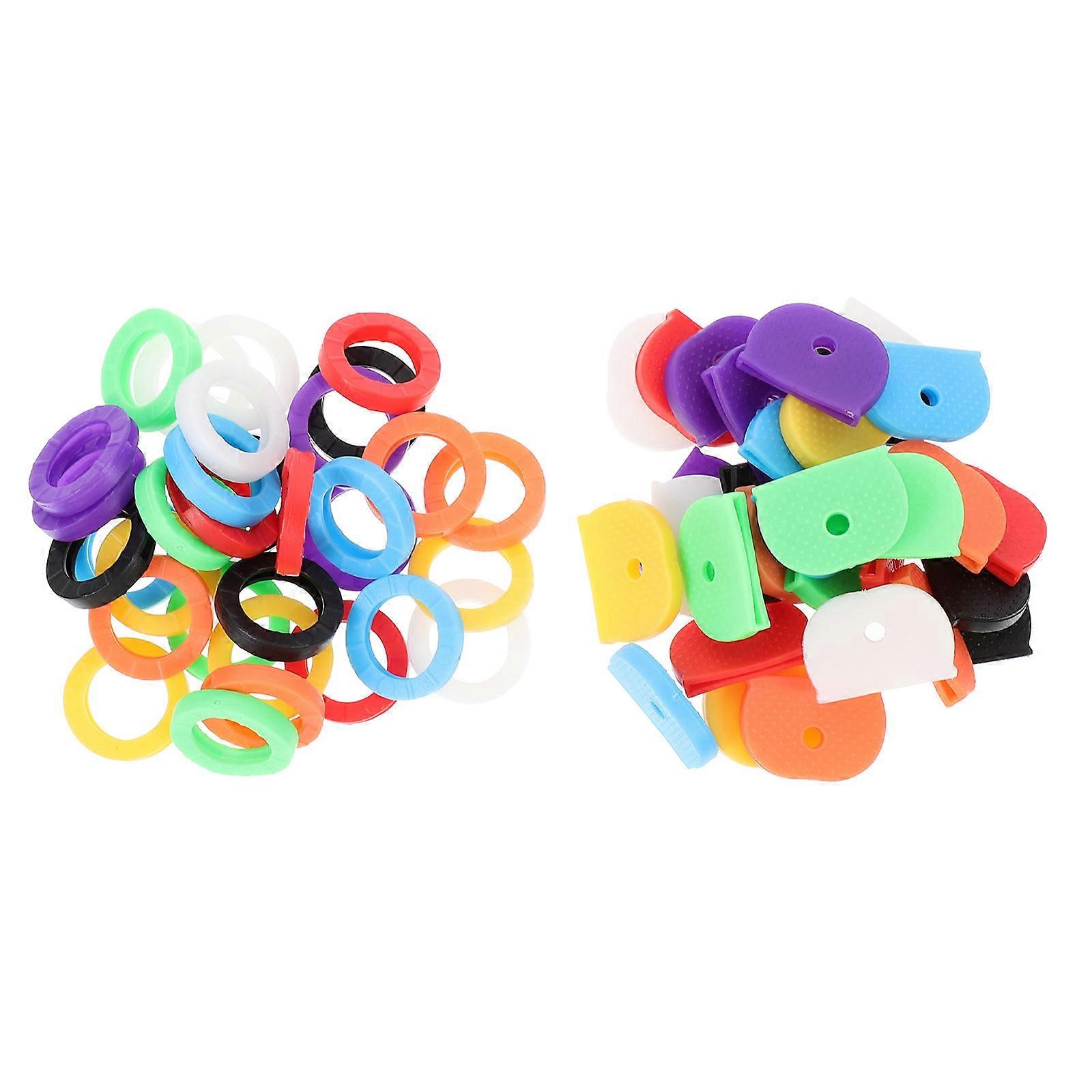 Colors Key Caps Covers Rubber Key Sleeves For Daily Use Multi-Colored 64Pcs
