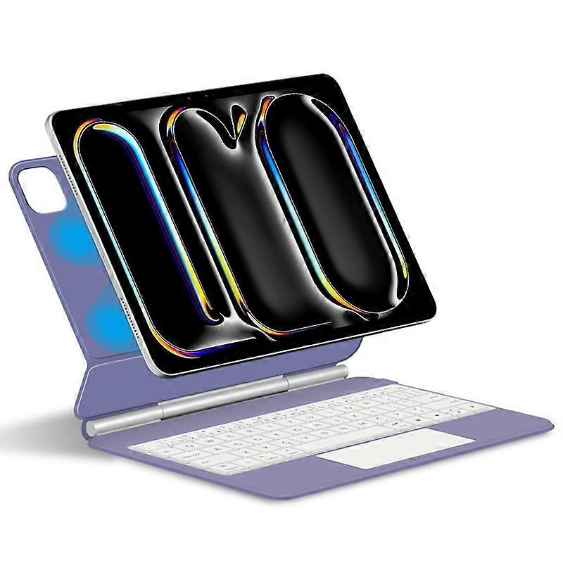 For iPad Pro 11 (2024) Magnetic Floating Bluetooth-compatible Keyboard+Leather Tablet Case