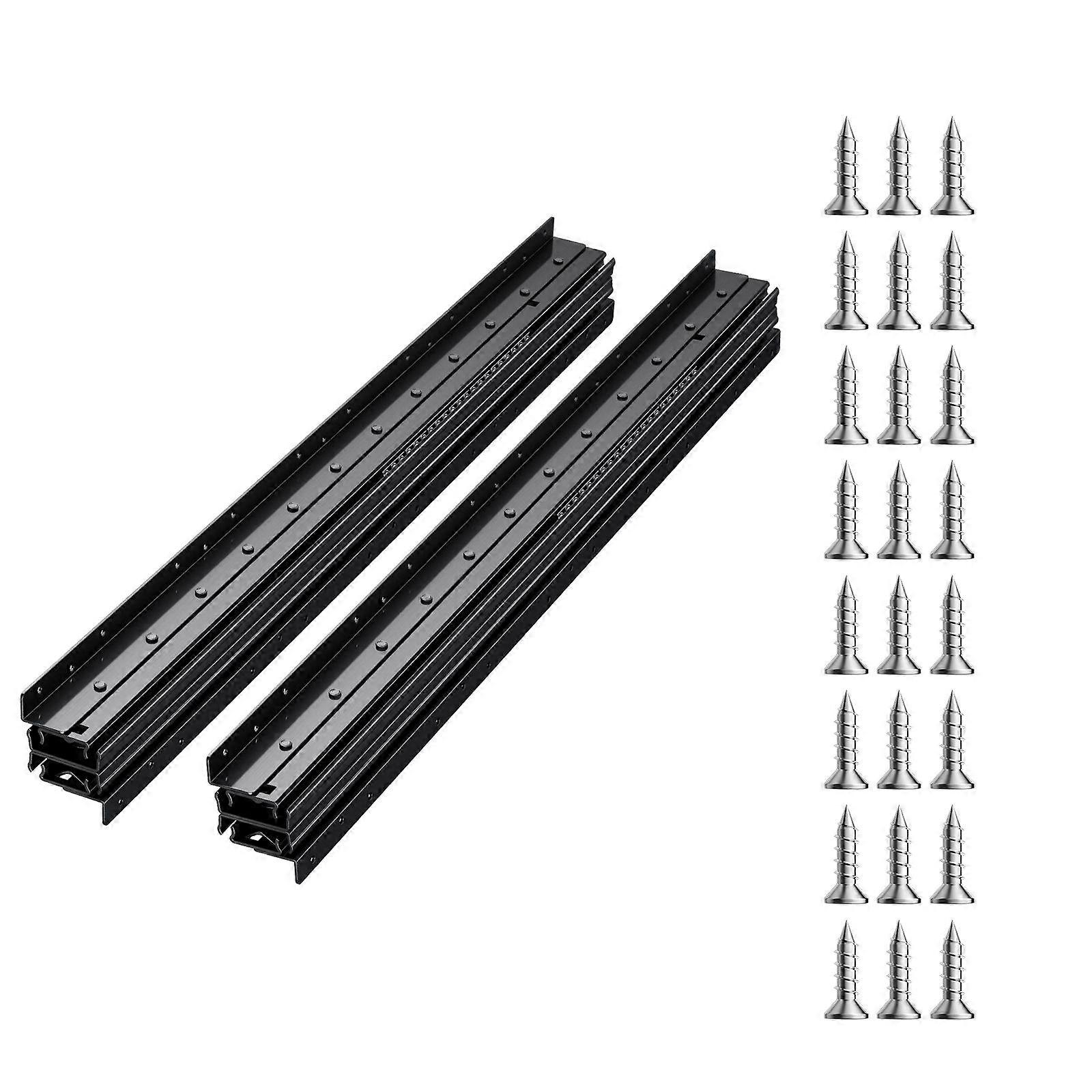 Undermount Drawer Slides, 32 inch, Full Extension Ball Bearing Under Stair Cabinet Rails, 260 LB Load Capacity ,Black
