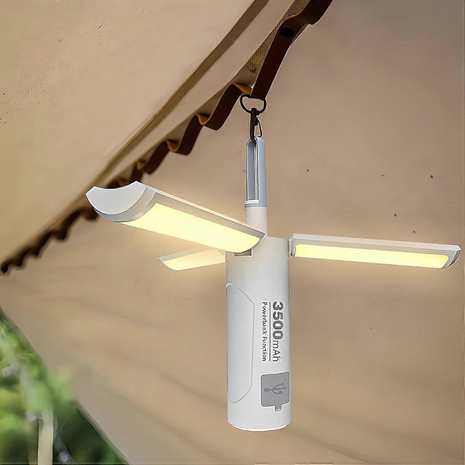 Rechargeable Camping Light - 4 in 1 Multi-function LED Camping Light Tent Light and COB Foldable Flashlight, 4 Light Modes, 3500mAh Power Bank, Great 