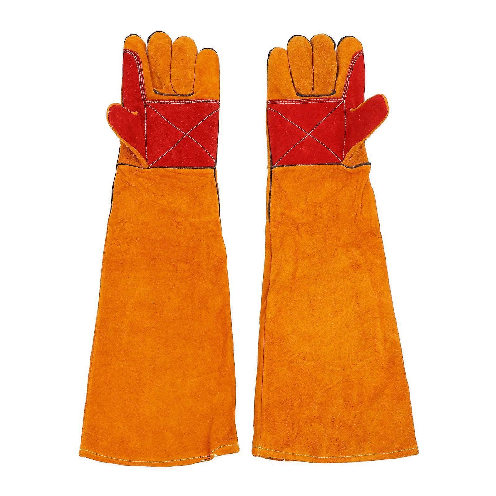 Pet Handling Gloves - 23.62 Inch Bite Resistant Sweat Gloves with Double Leather Padding for Dog and Cat Training