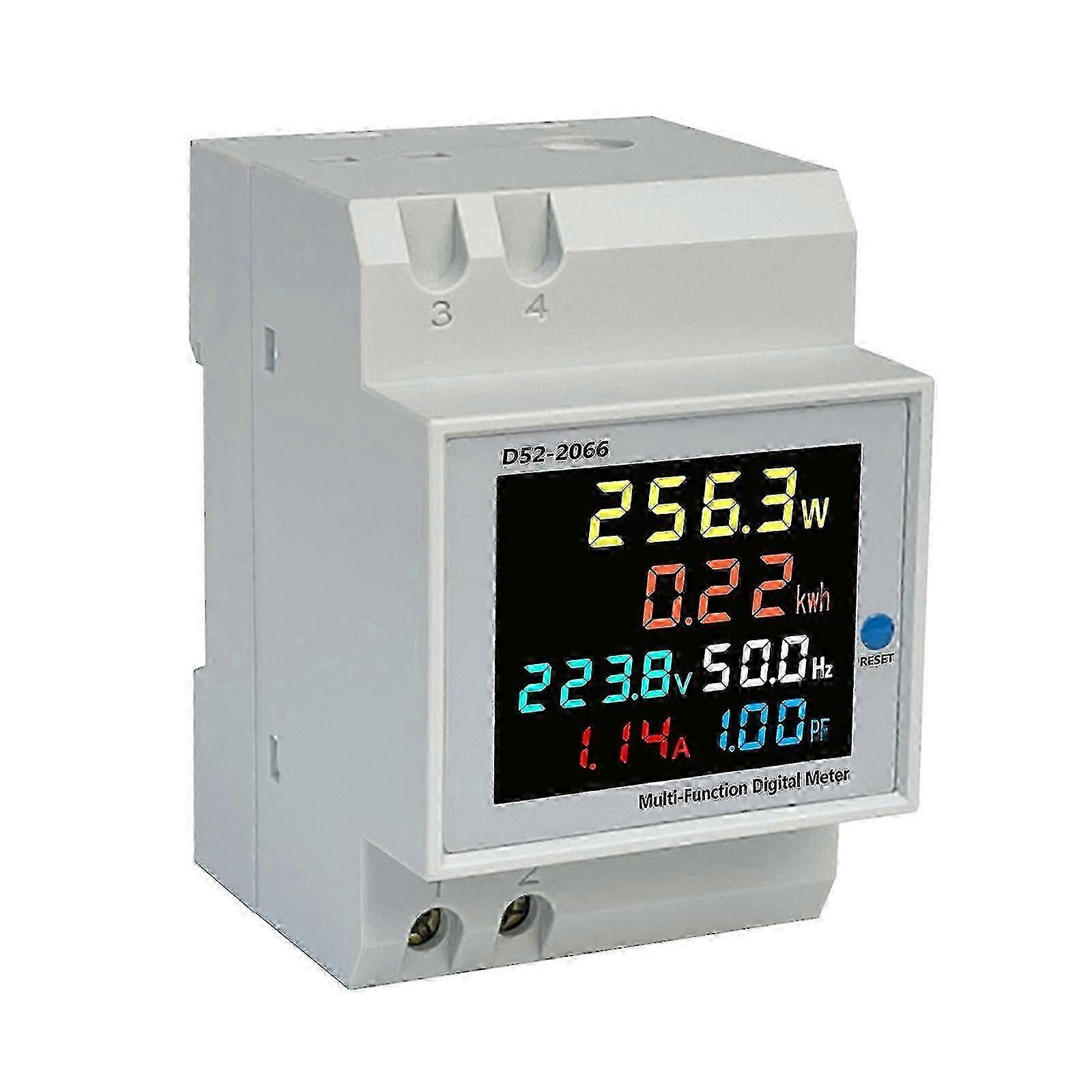6in1 AC Power Meter for Electric Energy Monitoring, 110v 220v 380v 100a