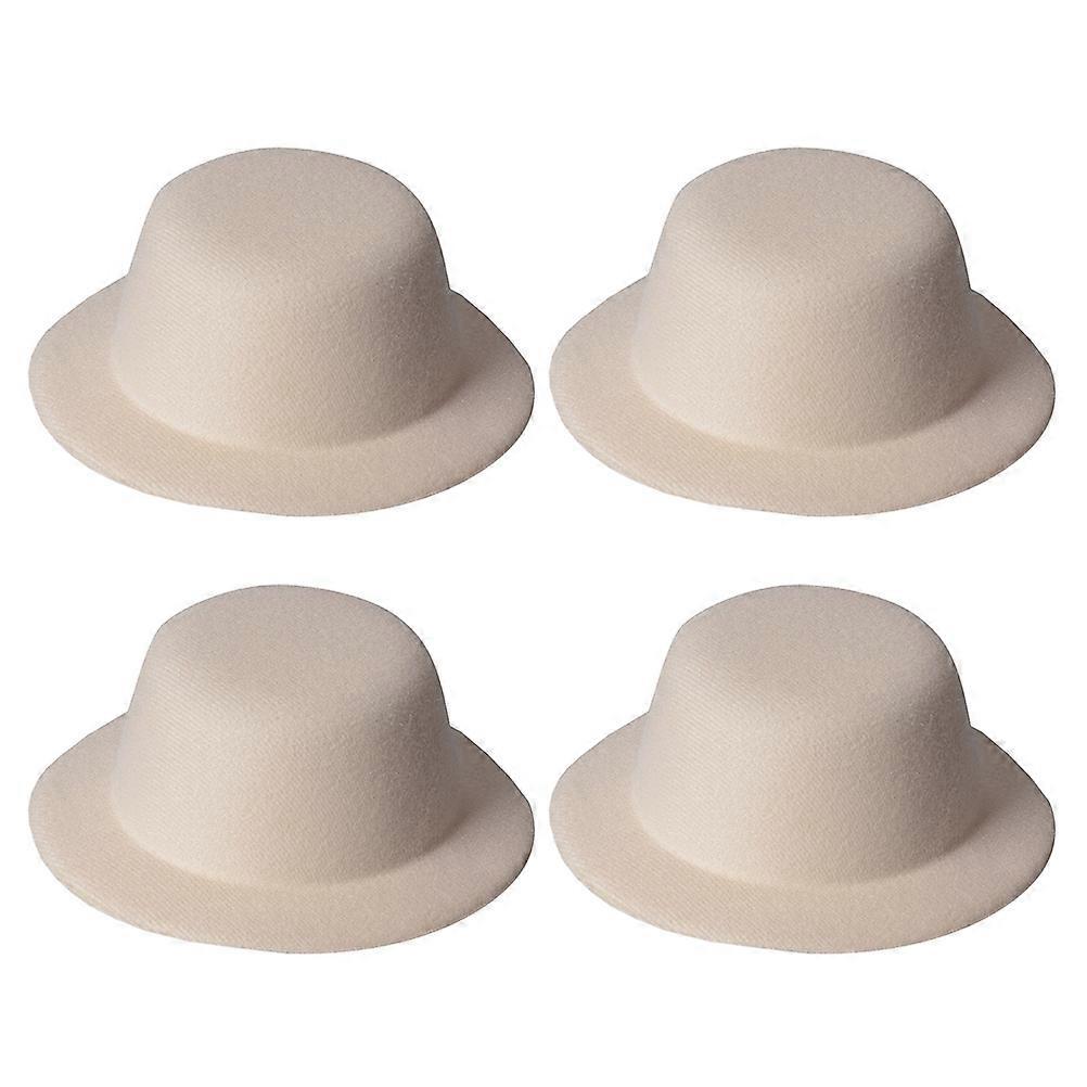 قبعة صنع اكسسوارات الحفلات خلع الملابس اكسسوارات دمية الديكور البيج 13.5x13.5 سم 4 قطع