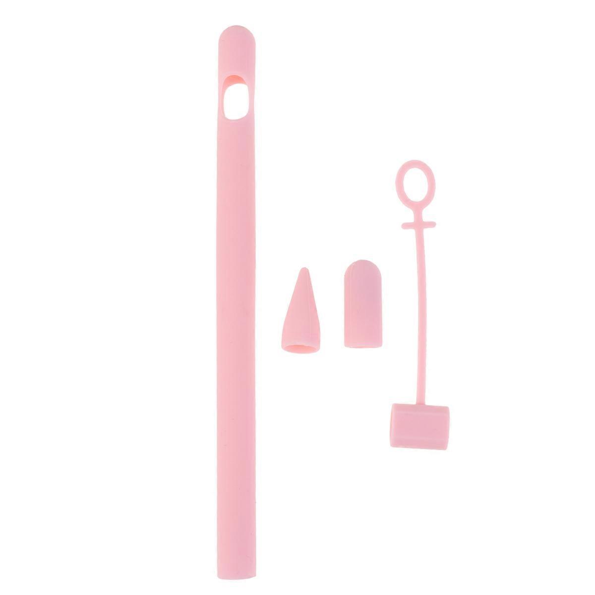 Stylus Pen Cover Silicone Protective Sleeve for Pencil 1st Generation Anti-Lost Shock Protection Pink 1Set