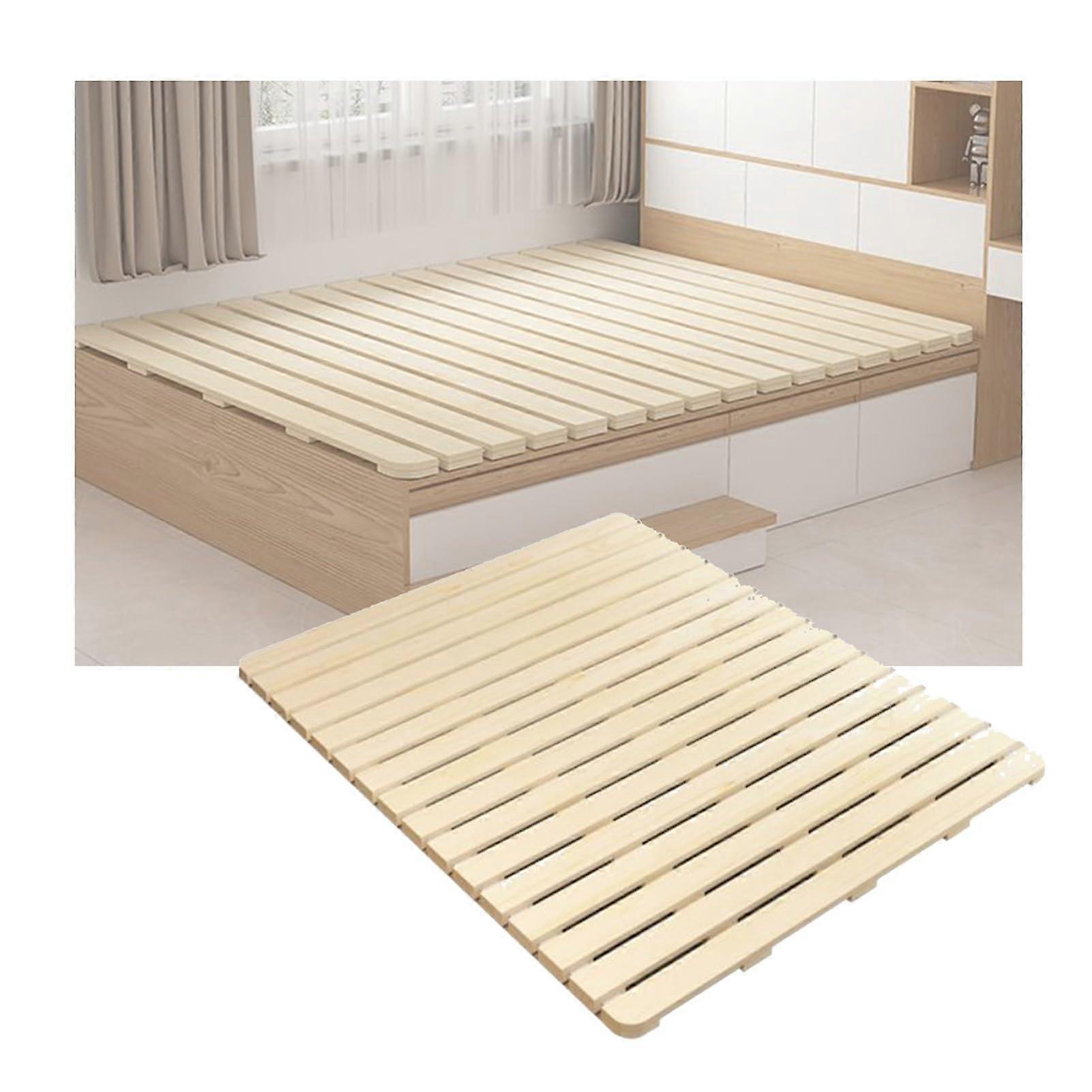 wooden slatted bed frame, sturdy support board, foldable, waist protection, fits 60x110cm.