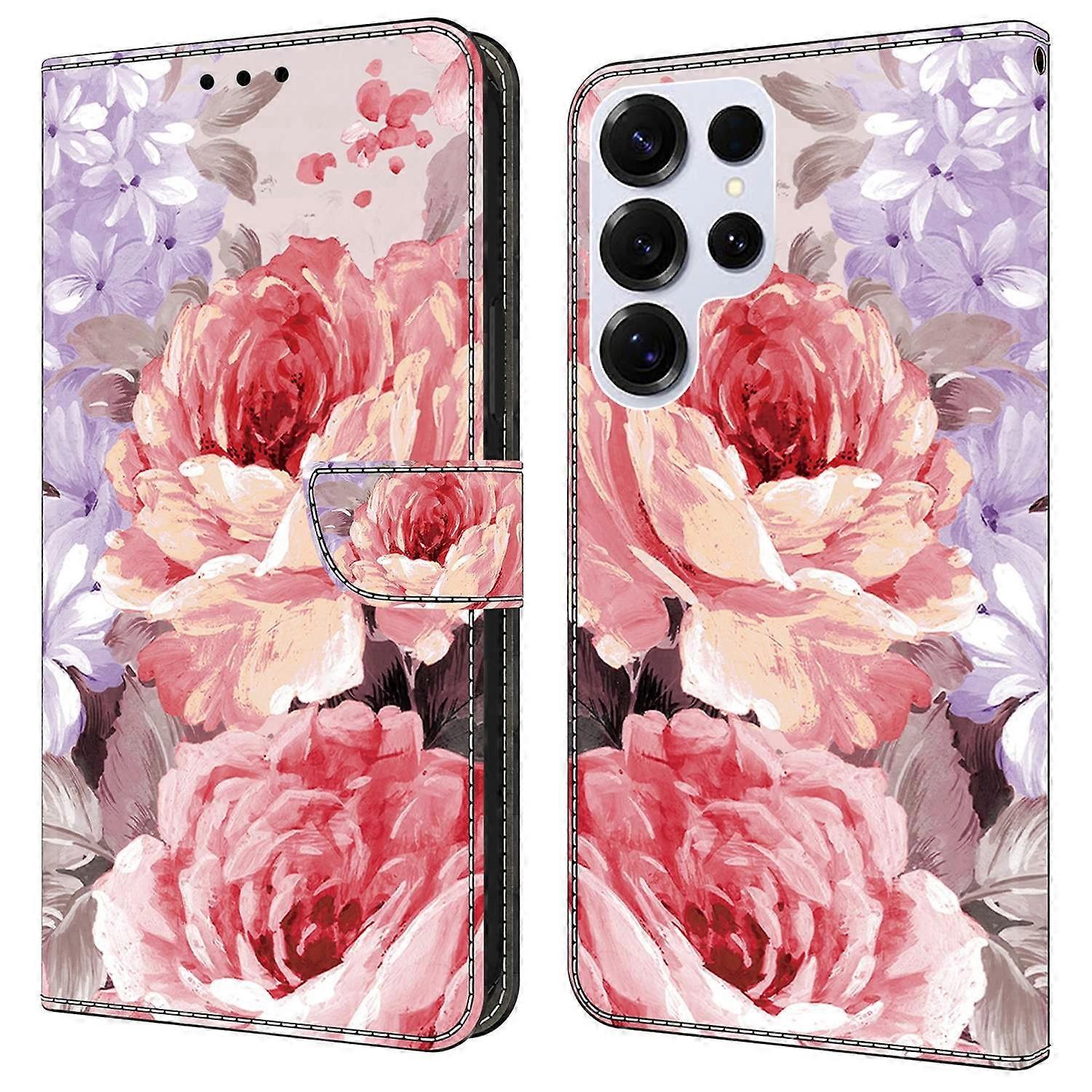 For Samsung Galaxy S24 Ultra Leather Case Pattern Printing Wallet Stand Anti Drop Phone Cover