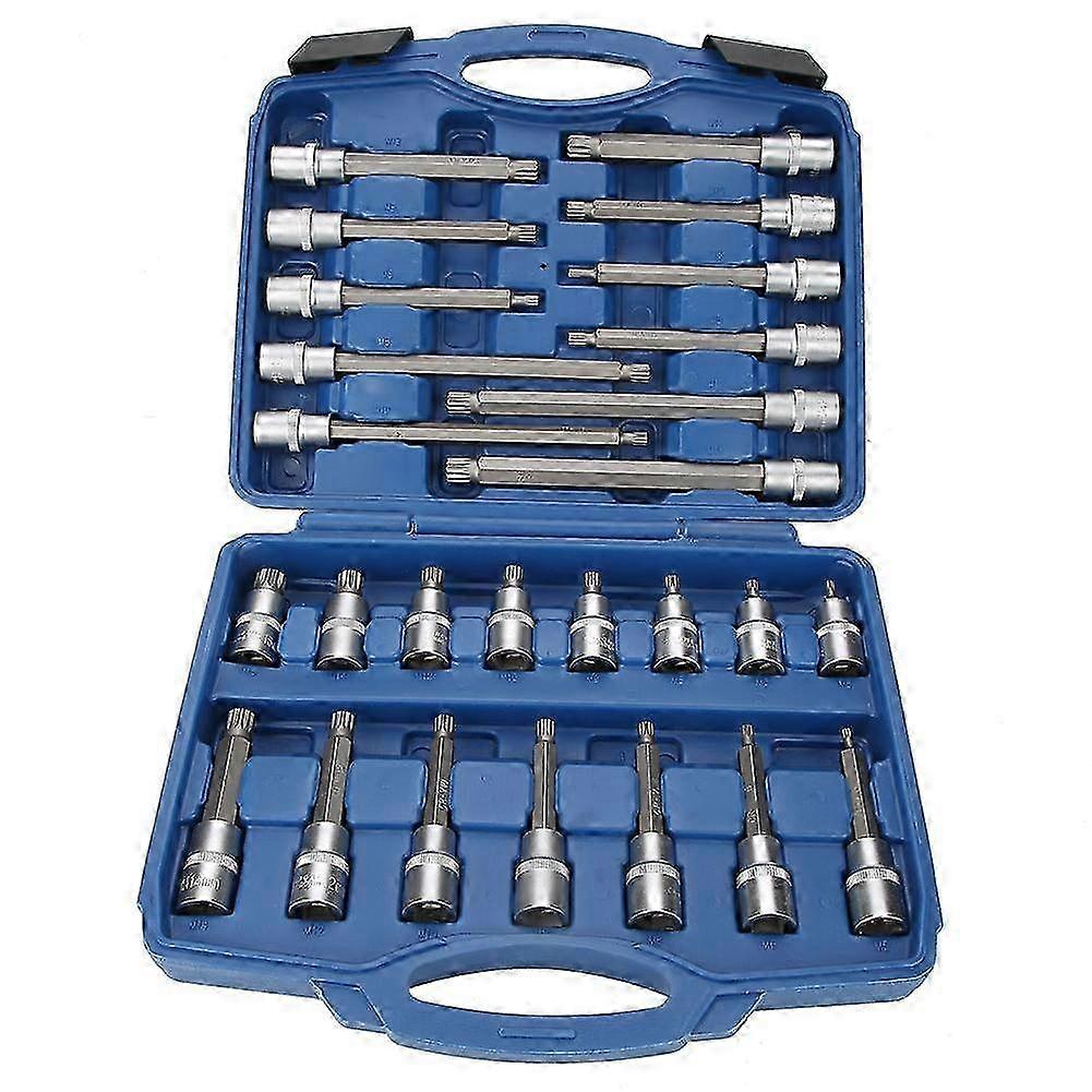 26pcs Precision Star Socket Bit Holder Adapter 1/2" Drive Hand Repair Tool Set