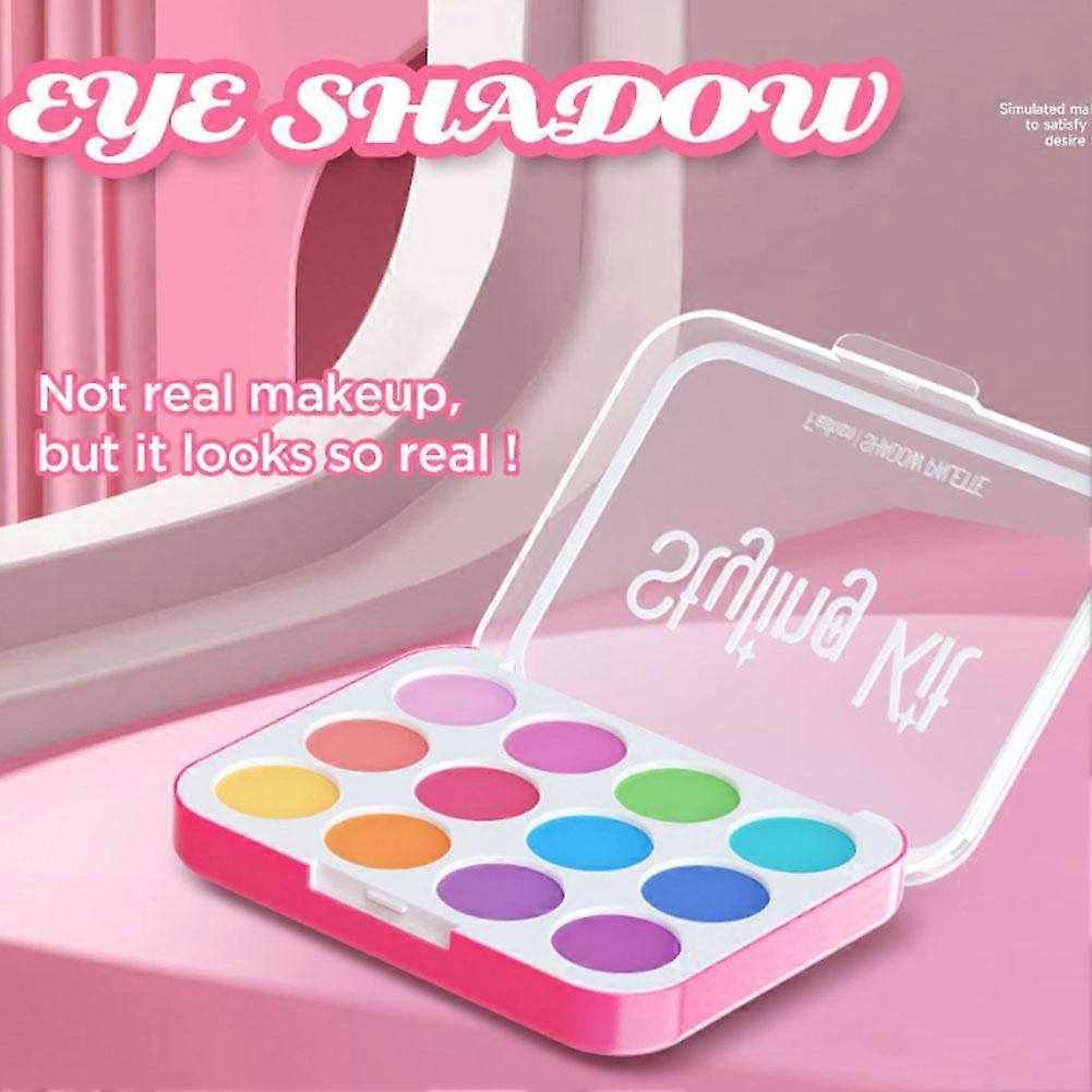 青いふりメイクセット(英語カラーボックス)【汚れなし、液体なし】(B)$Childrenの化粧品セット女の子のメイクボックスフェイスアクセサリーステージパフォーマンス