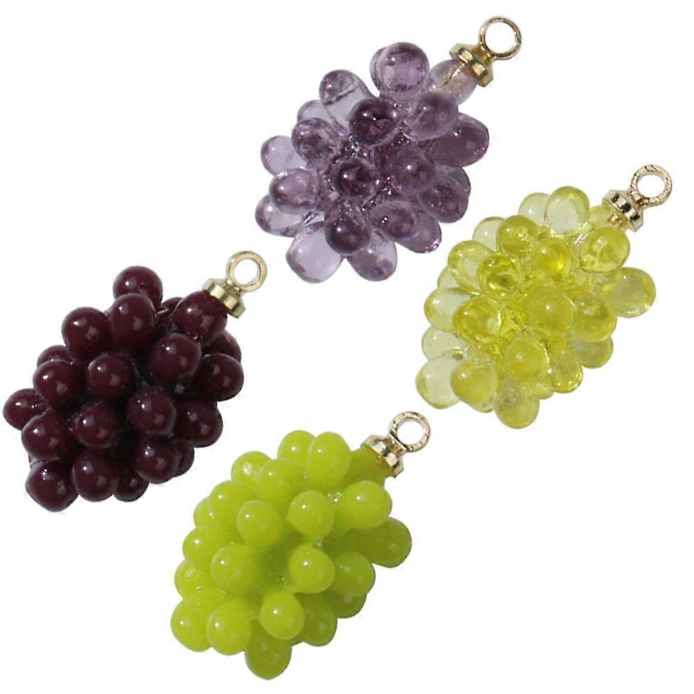 Grape Pendant Charms Necklace Charms for Jewelry Making 4Pcs Multi-Function