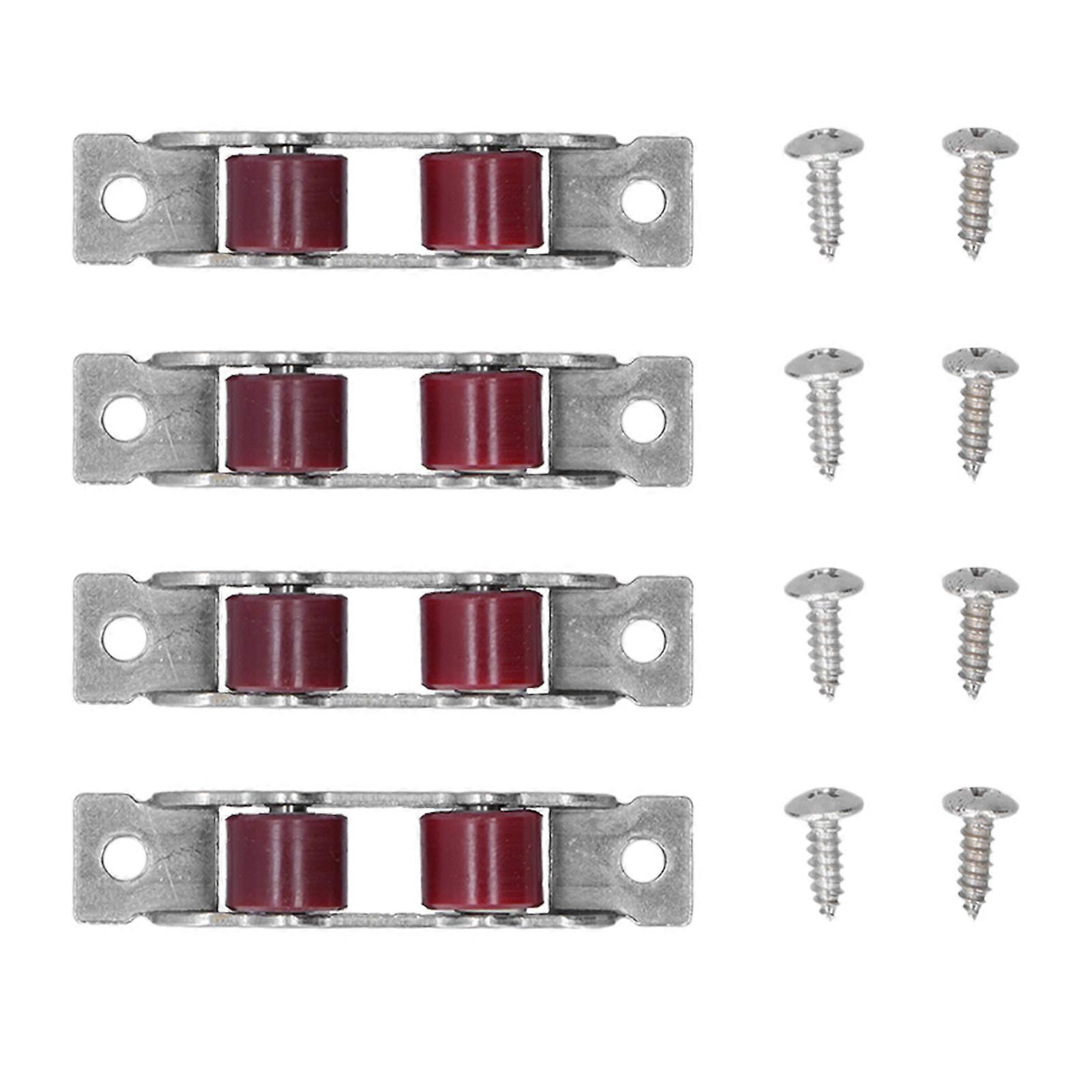 4Set Push Pull Window Pulley with Screws Double Wheel Sliding Window Door Roller Hardwares