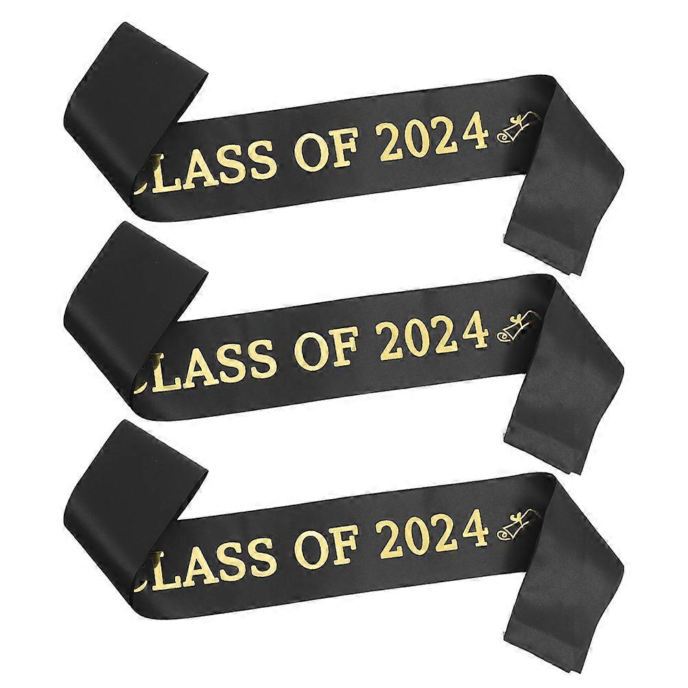 Graduate Sash Class of 2024 Graduation Party Prop with 3Pcs Sashes